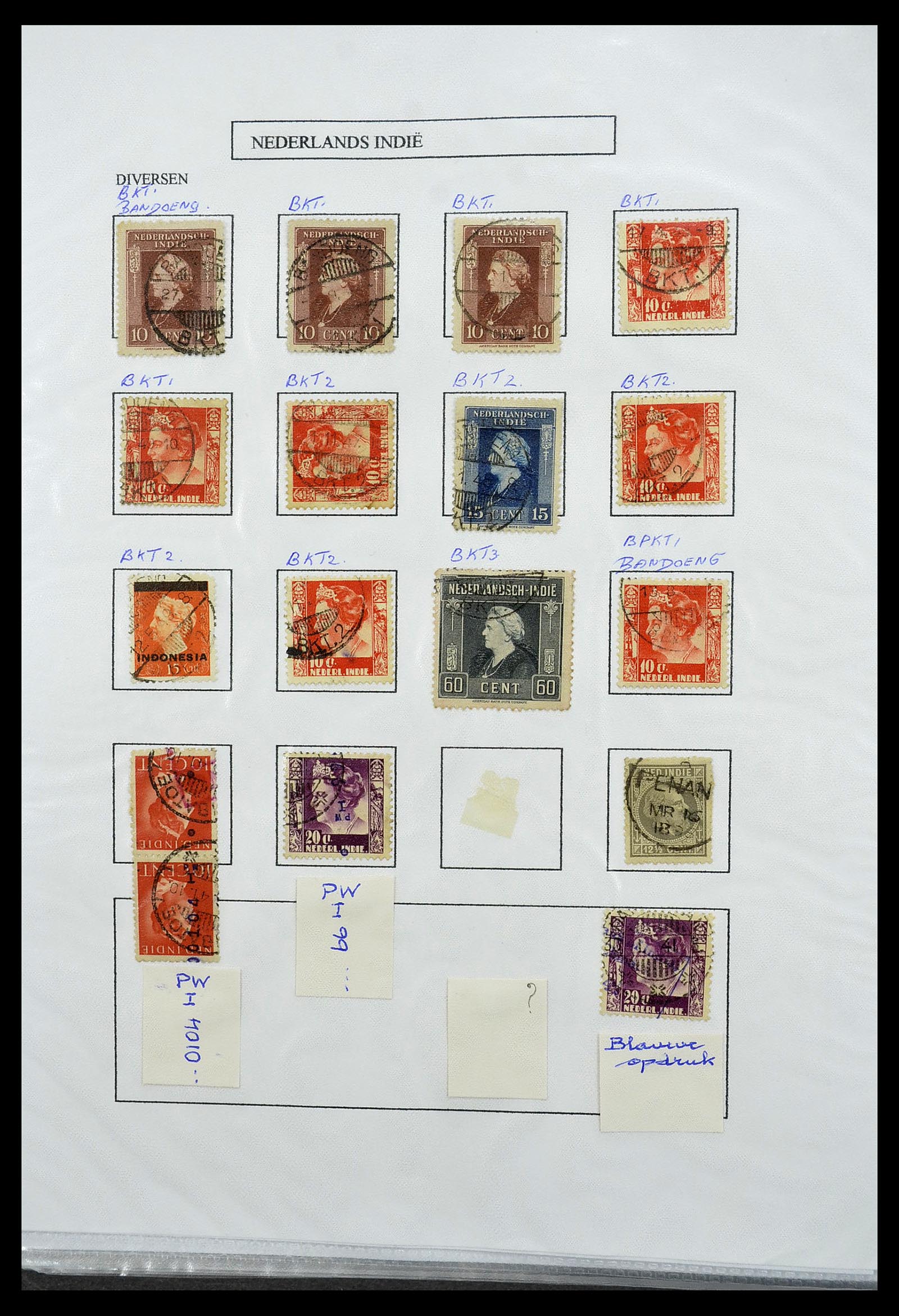 34662 103 - Stamp Collection 34662 Dutch east Indies cancels 1873-1948.