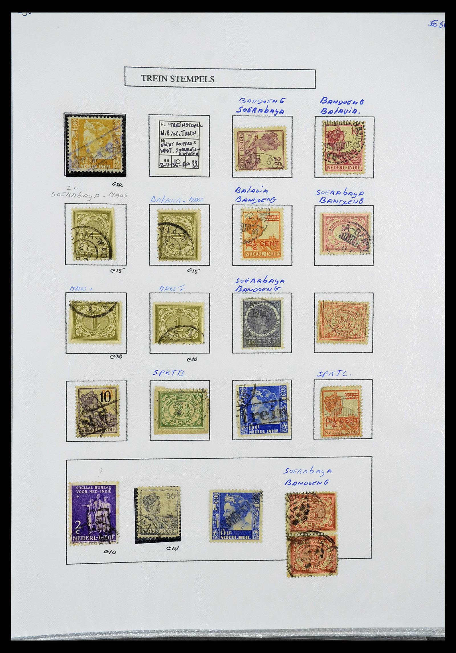 34662 106 - Stamp Collection 34662 Dutch east Indies cancels 1873-1948.