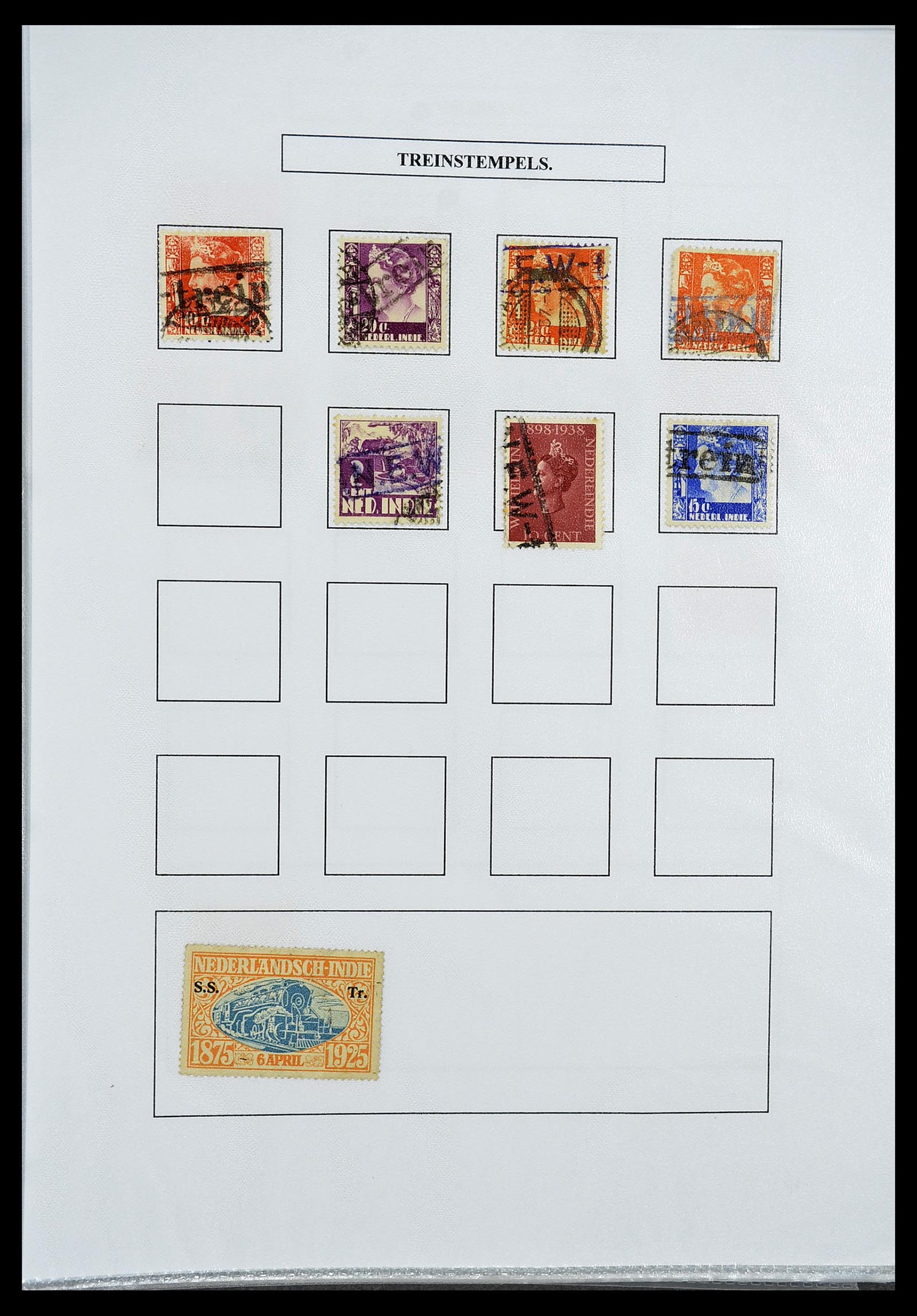34662 107 - Stamp Collection 34662 Dutch east Indies cancels 1873-1948.