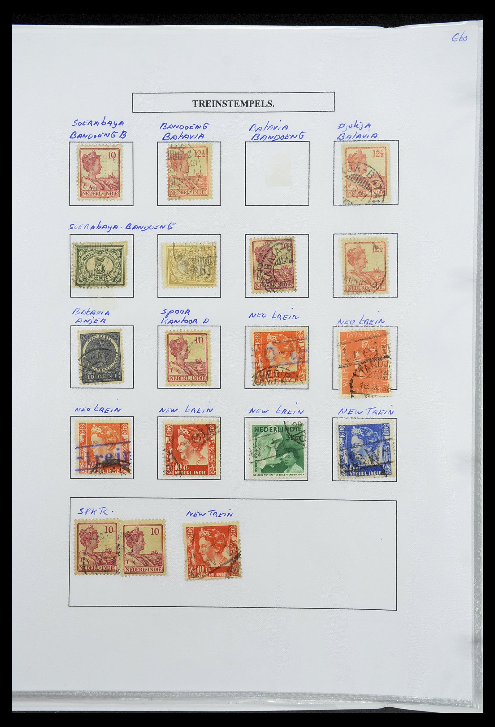 34662 108 - Stamp Collection 34662 Dutch east Indies cancels 1873-1948.