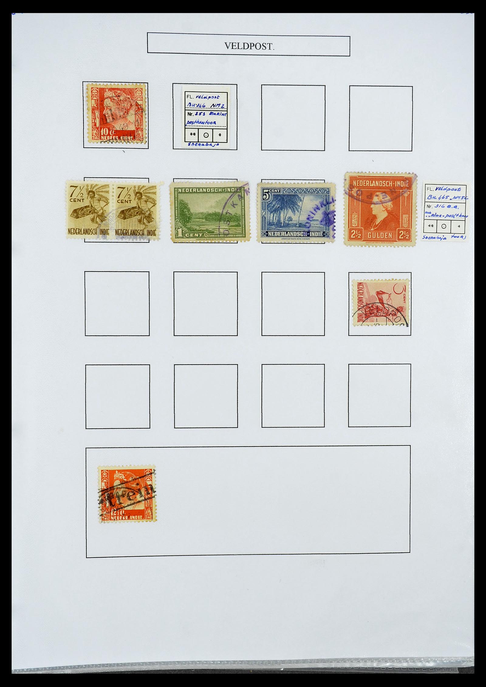 34662 109 - Stamp Collection 34662 Dutch east Indies cancels 1873-1948.