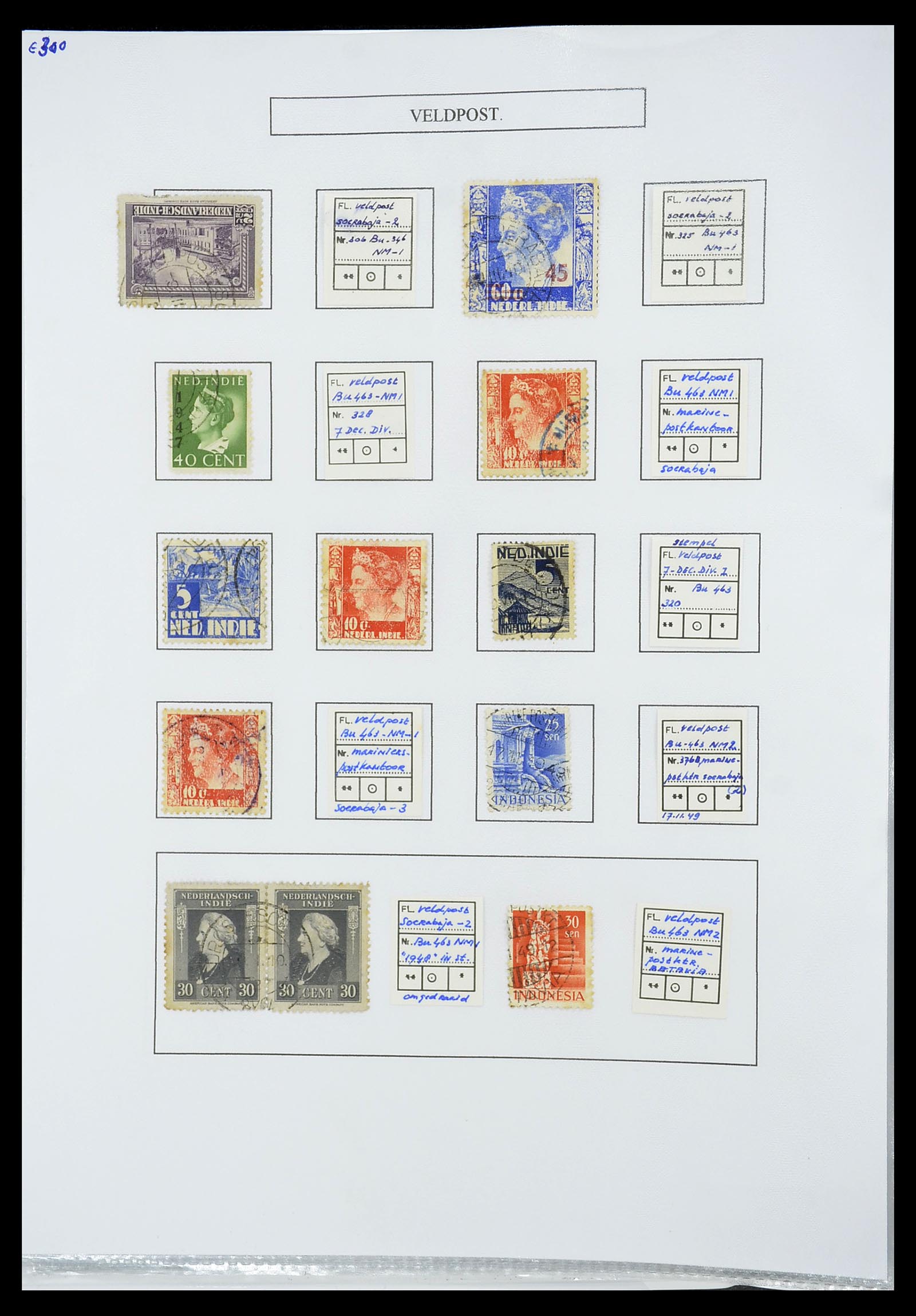 34662 110 - Stamp Collection 34662 Dutch east Indies cancels 1873-1948.
