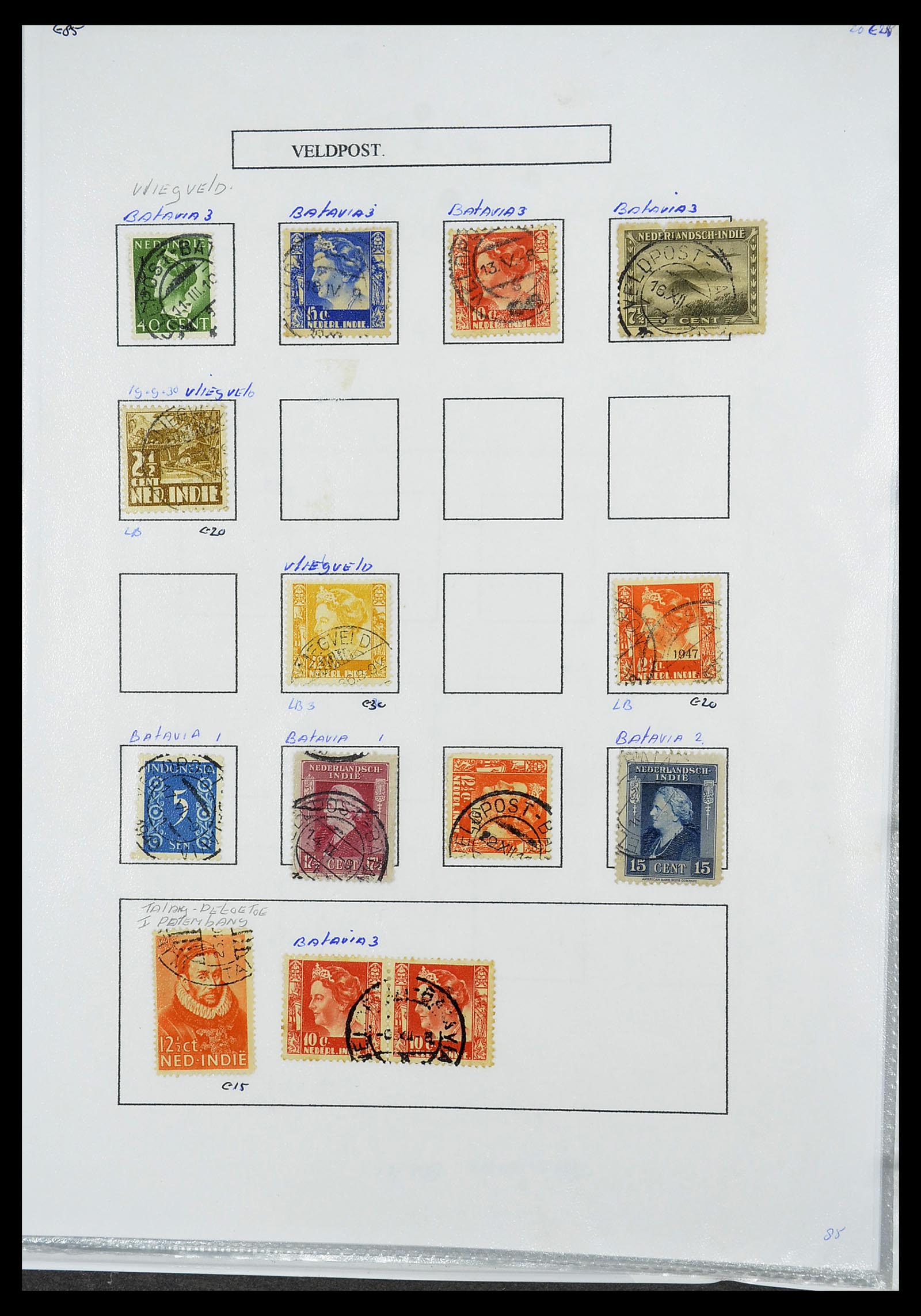 34662 114 - Stamp Collection 34662 Dutch east Indies cancels 1873-1948.