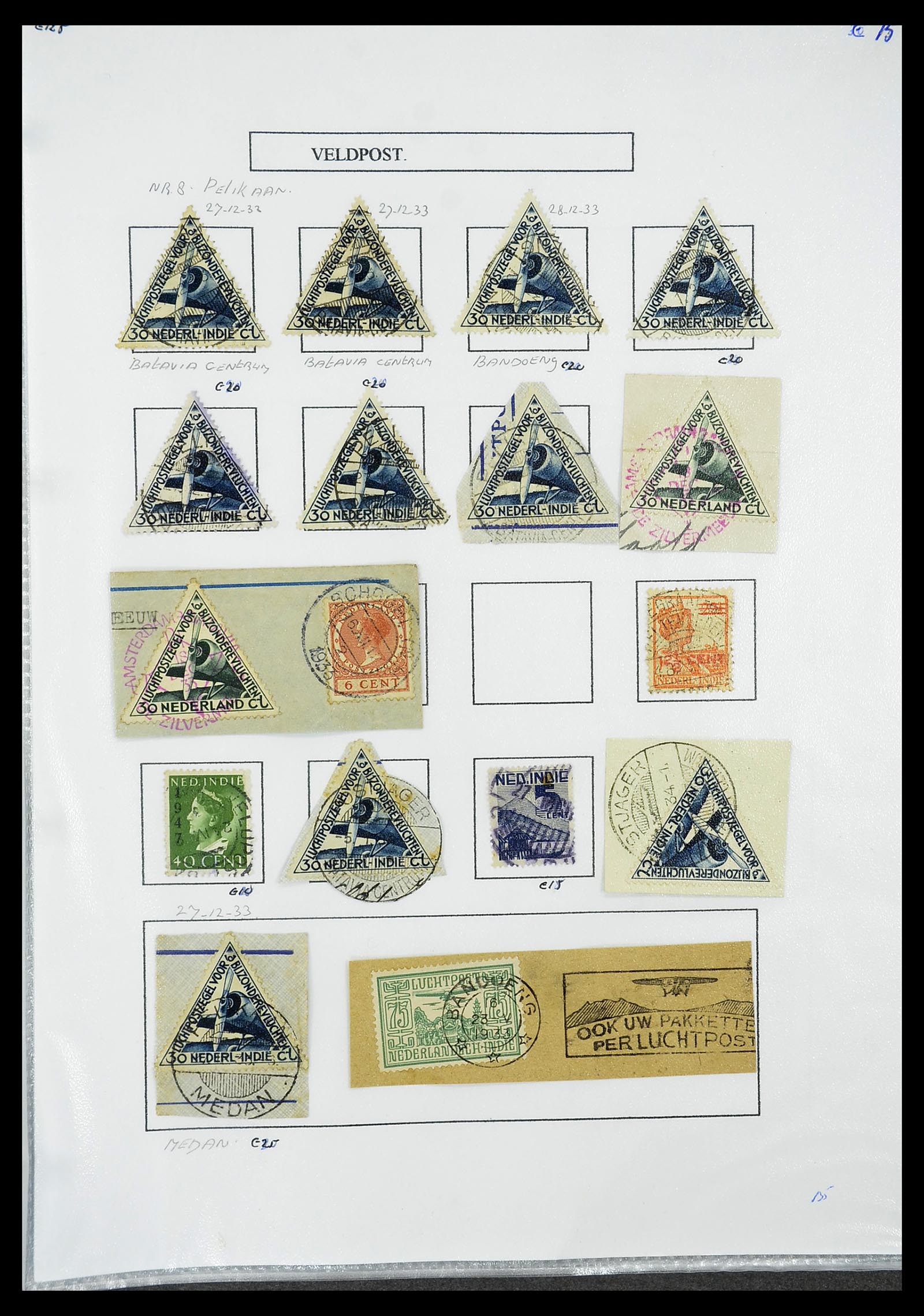 34662 115 - Stamp Collection 34662 Dutch east Indies cancels 1873-1948.