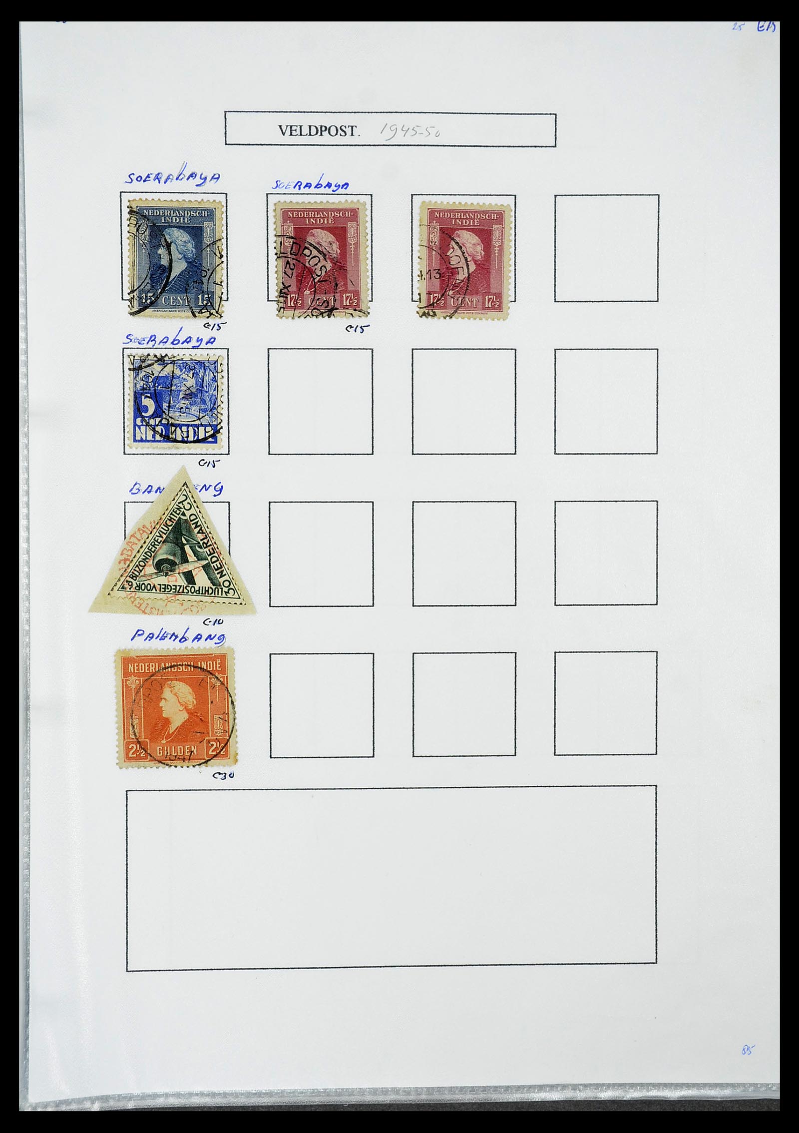 34662 117 - Stamp Collection 34662 Dutch east Indies cancels 1873-1948.