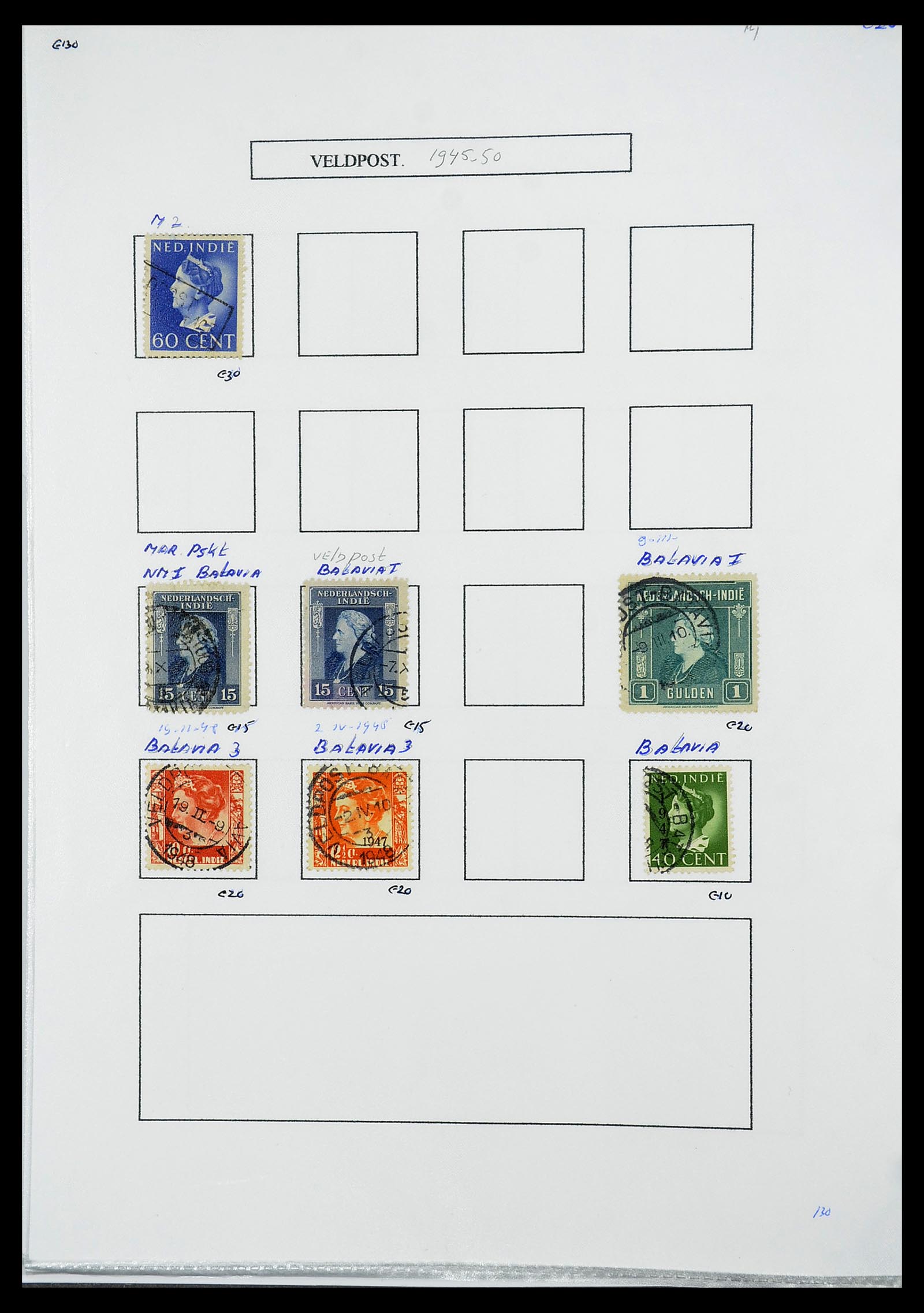 34662 118 - Stamp Collection 34662 Dutch east Indies cancels 1873-1948.
