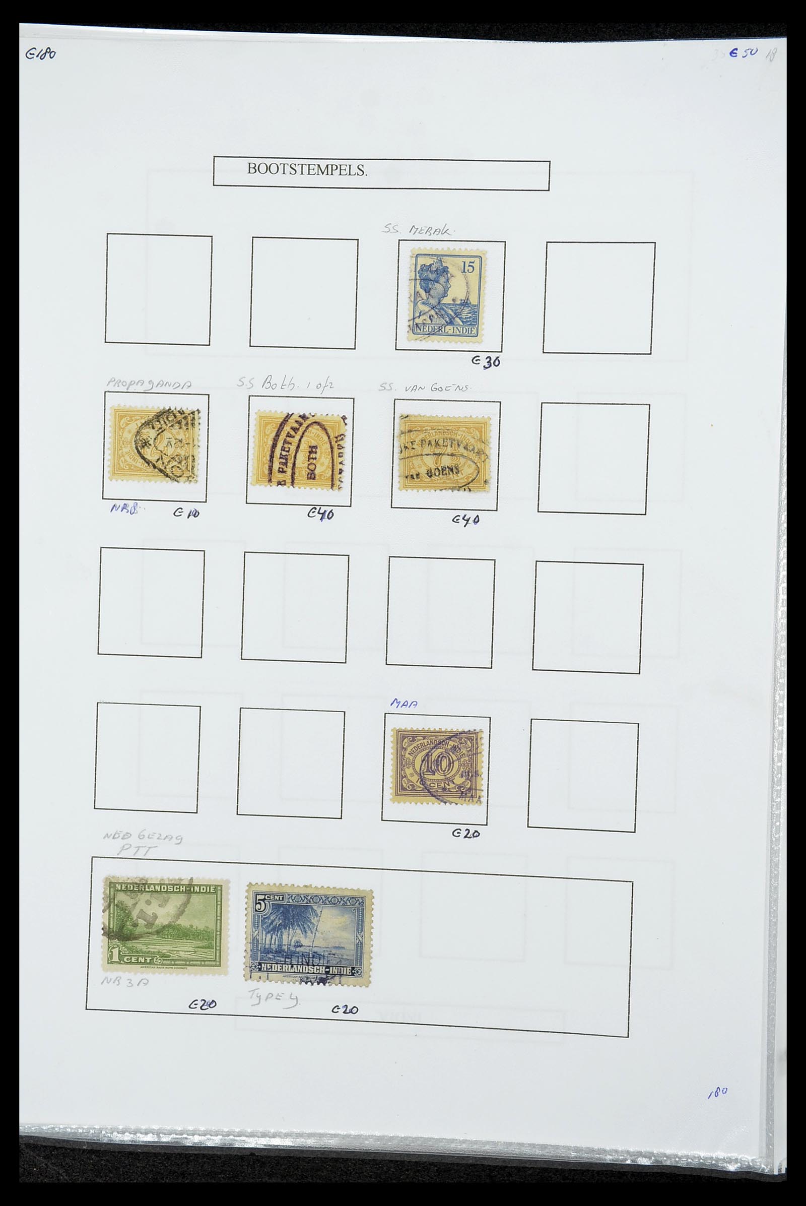 34662 128 - Stamp Collection 34662 Dutch east Indies cancels 1873-1948.
