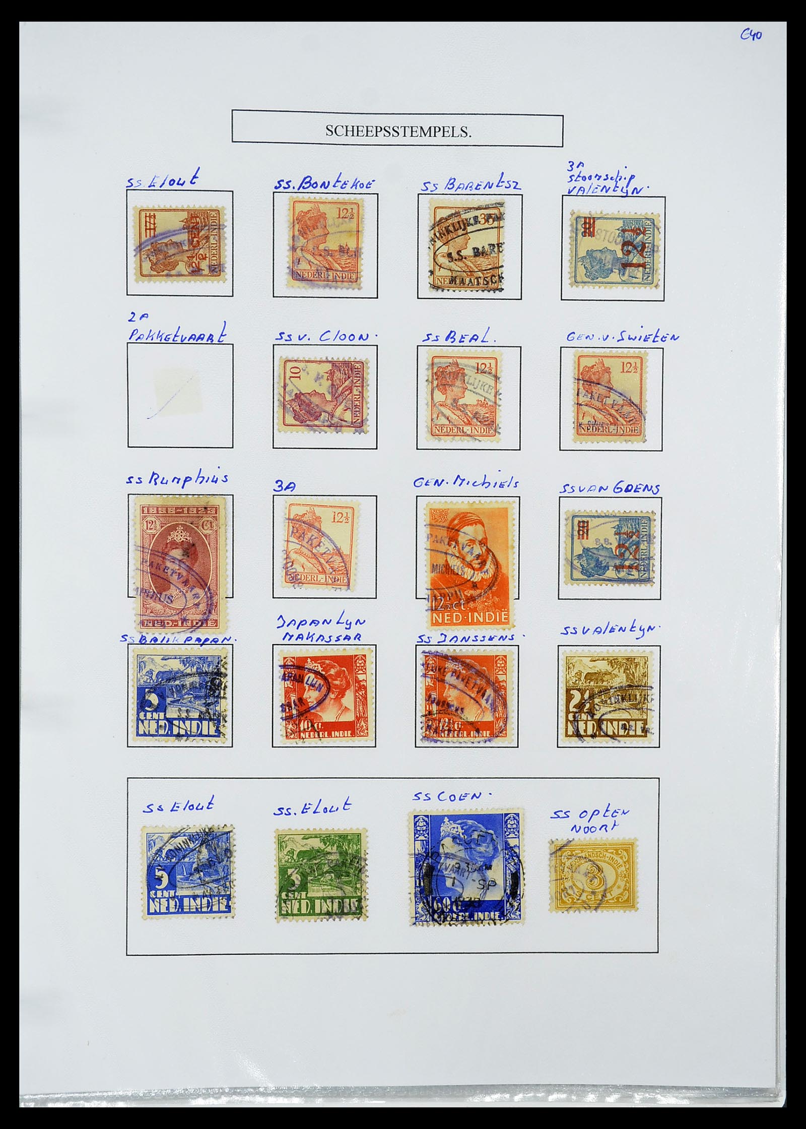 34662 129 - Stamp Collection 34662 Dutch east Indies cancels 1873-1948.