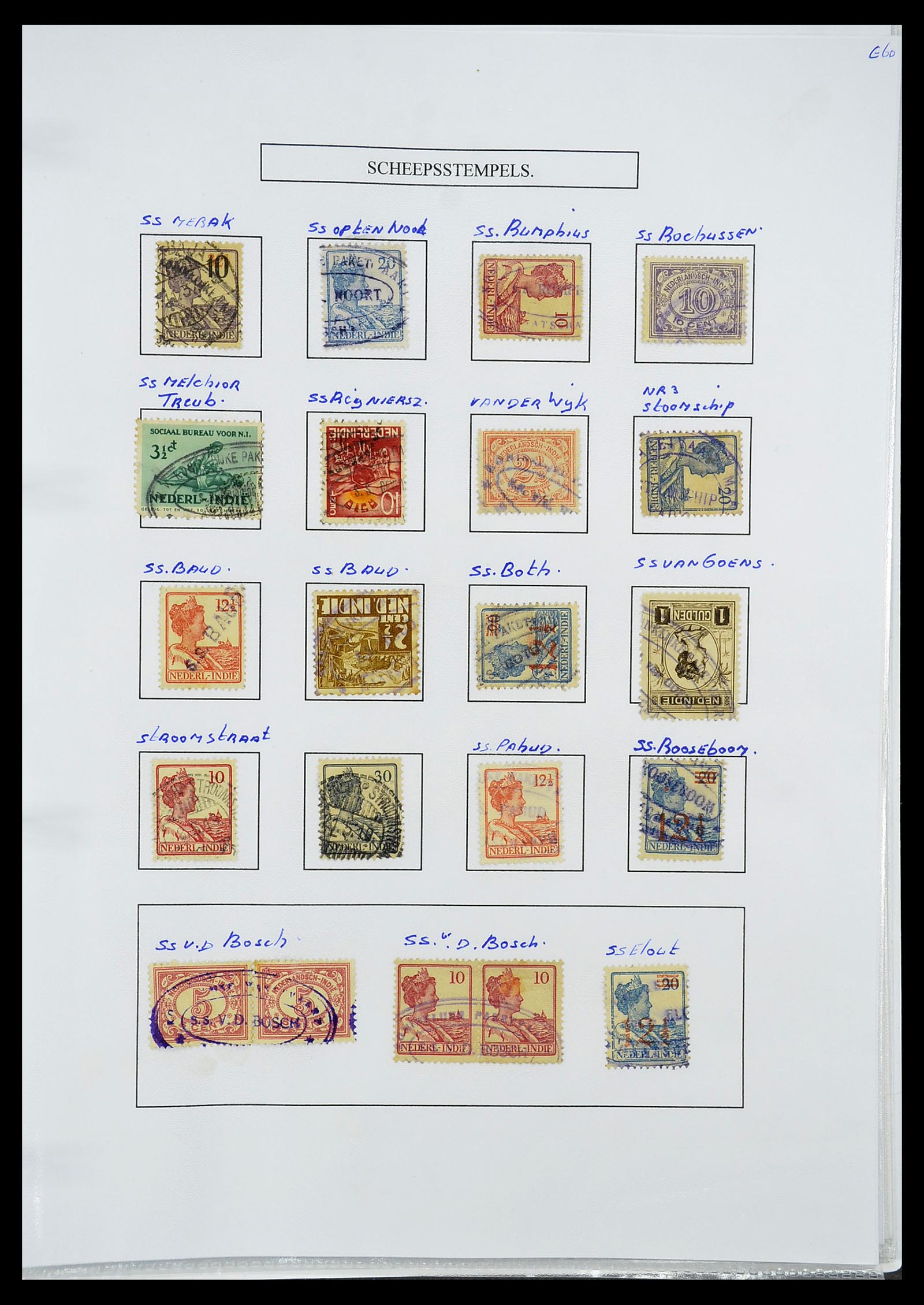 34662 135 - Stamp Collection 34662 Dutch east Indies cancels 1873-1948.