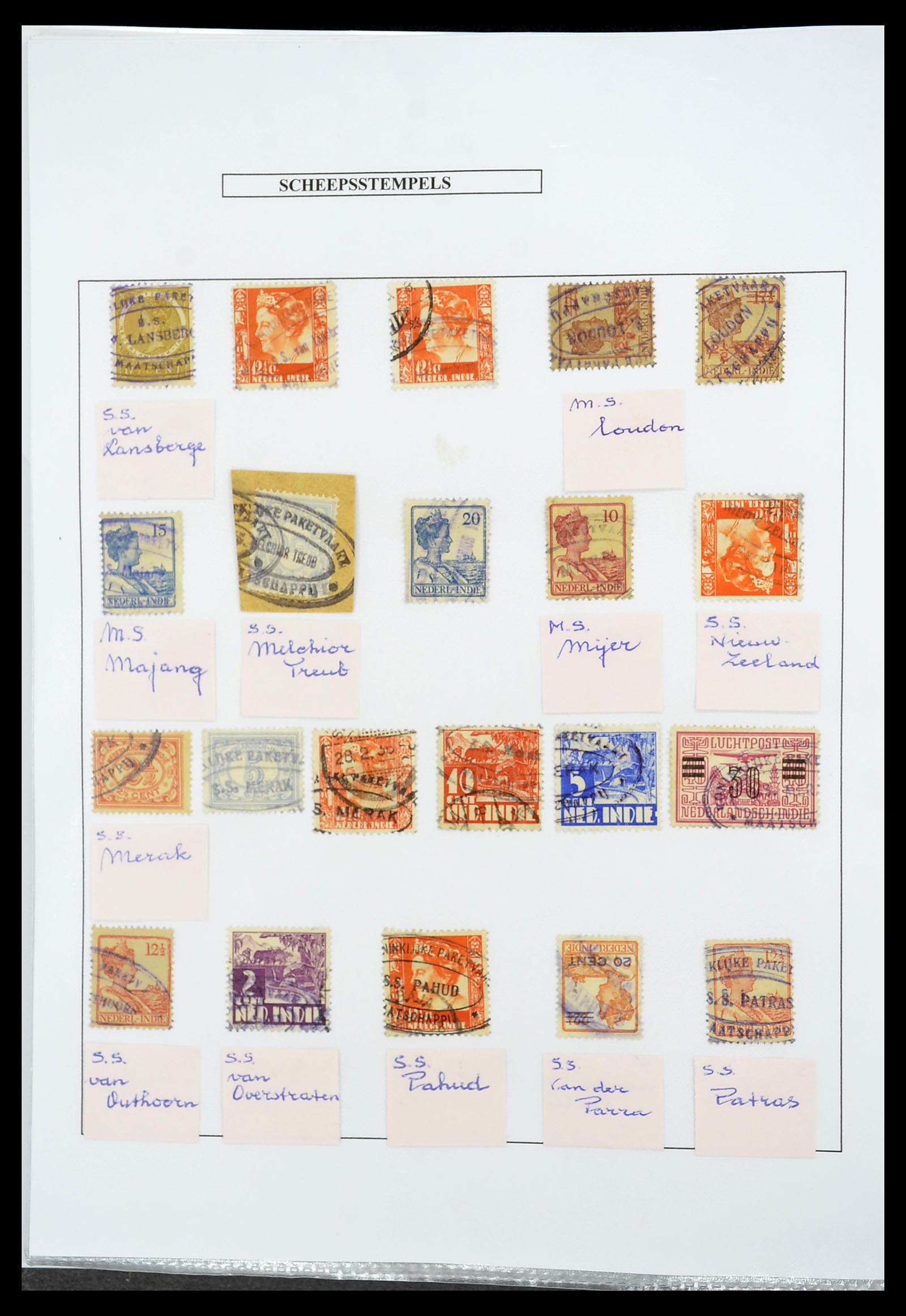34662 136 - Stamp Collection 34662 Dutch east Indies cancels 1873-1948.