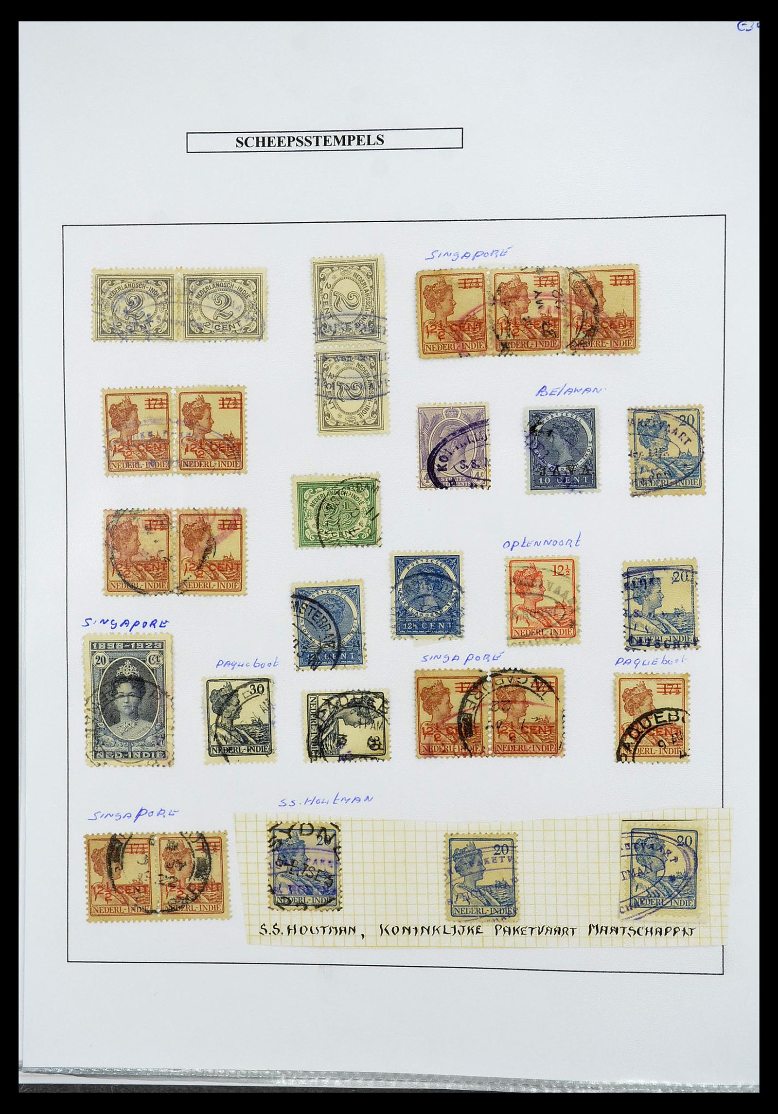 34662 138 - Stamp Collection 34662 Dutch east Indies cancels 1873-1948.