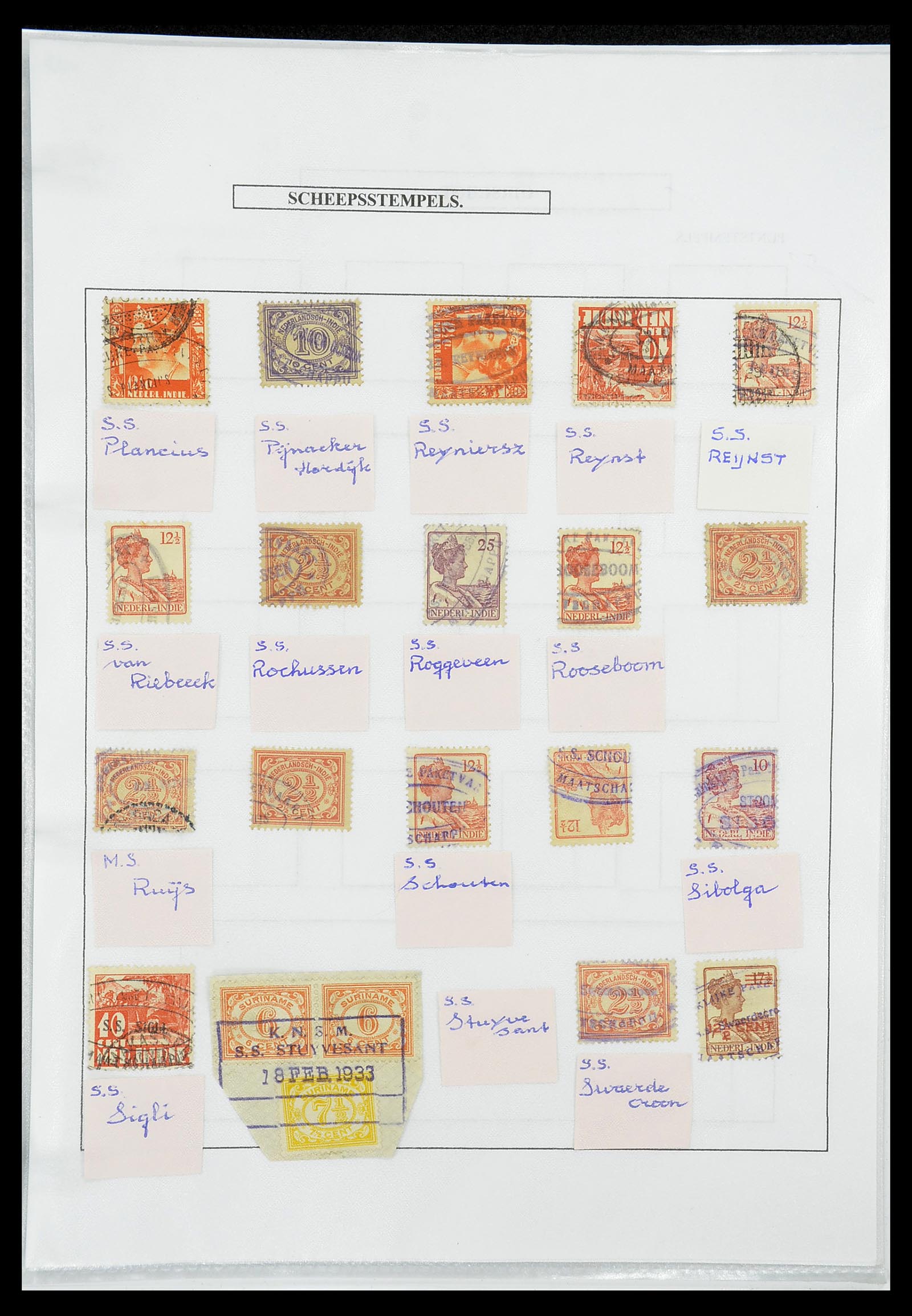 34662 139 - Stamp Collection 34662 Dutch east Indies cancels 1873-1948.