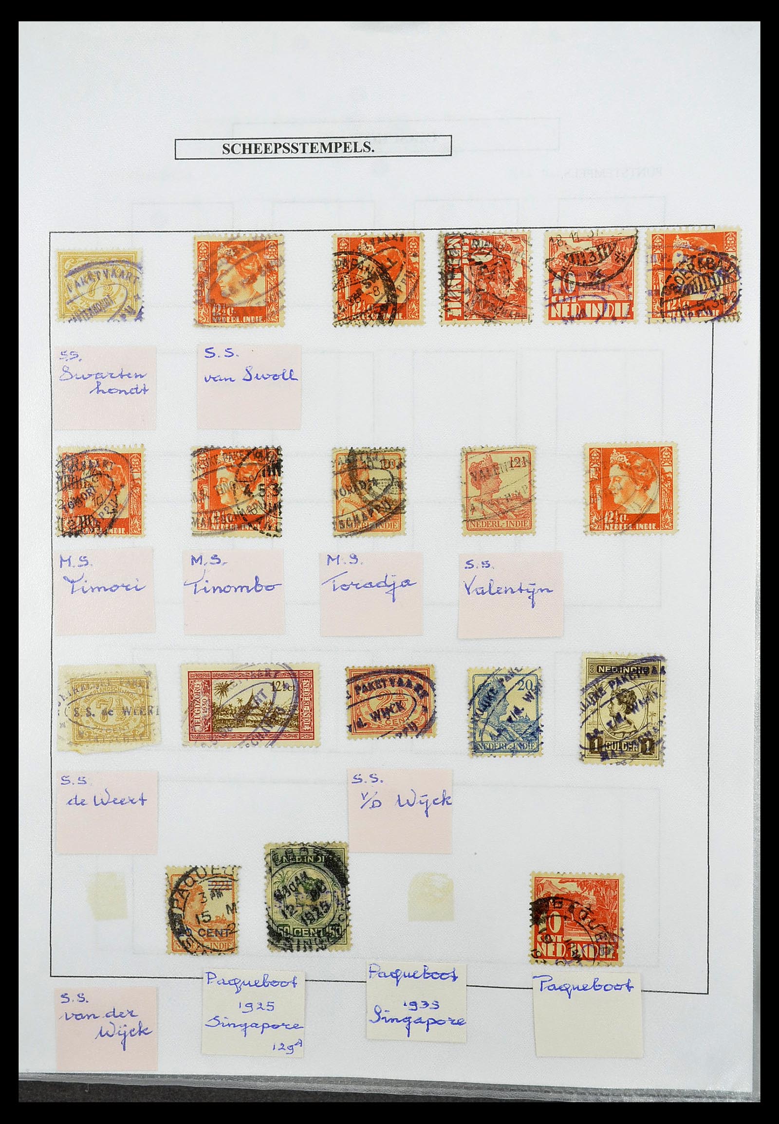34662 140 - Stamp Collection 34662 Dutch east Indies cancels 1873-1948.