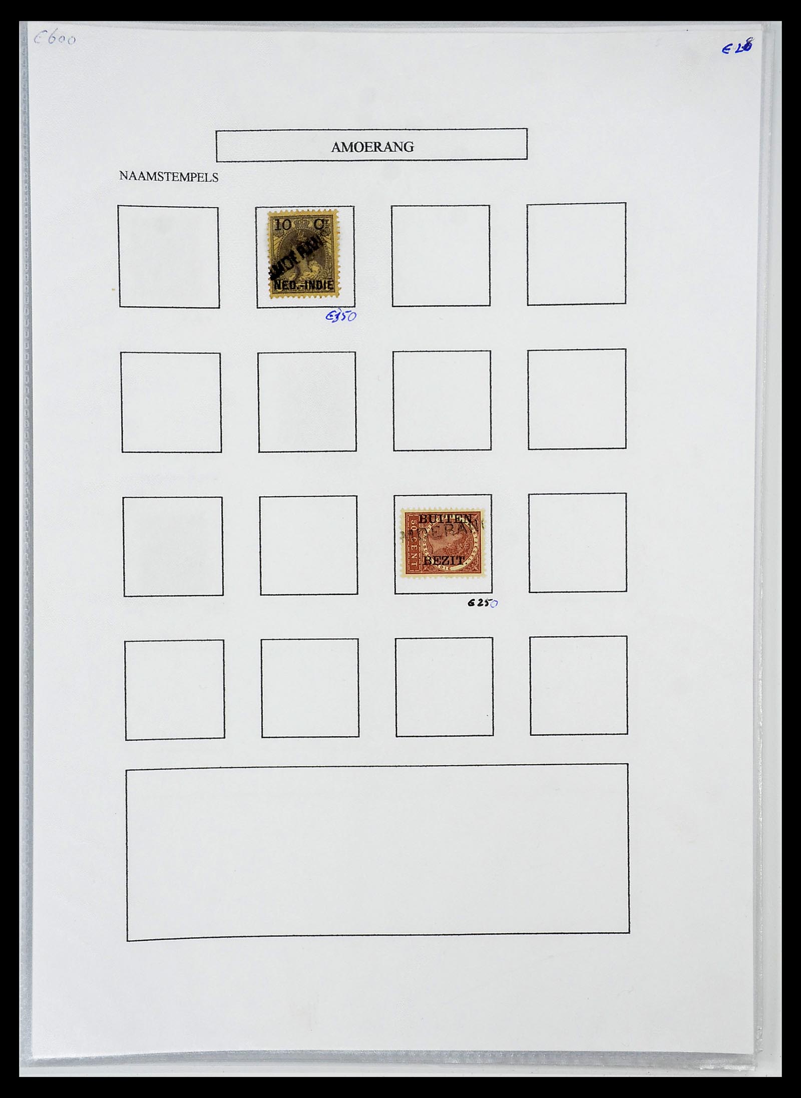 34663 003 - Postzegelverzameling 34663 Nederlands Indië naamstempels.