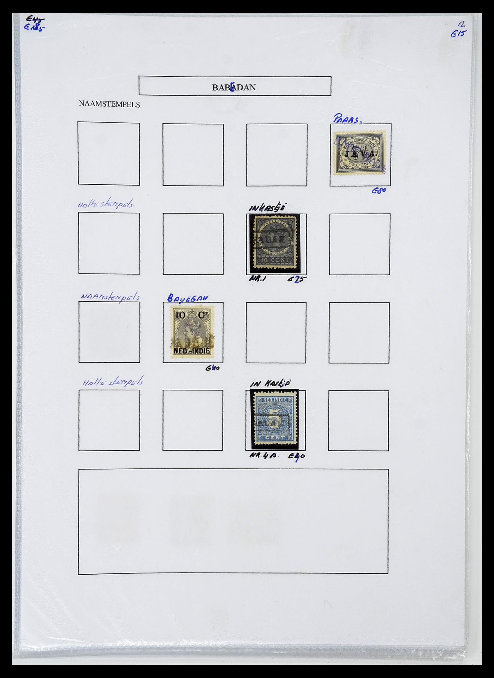 34663 006 - Stamp Collection 34663 Dutch east Indies namecancels.