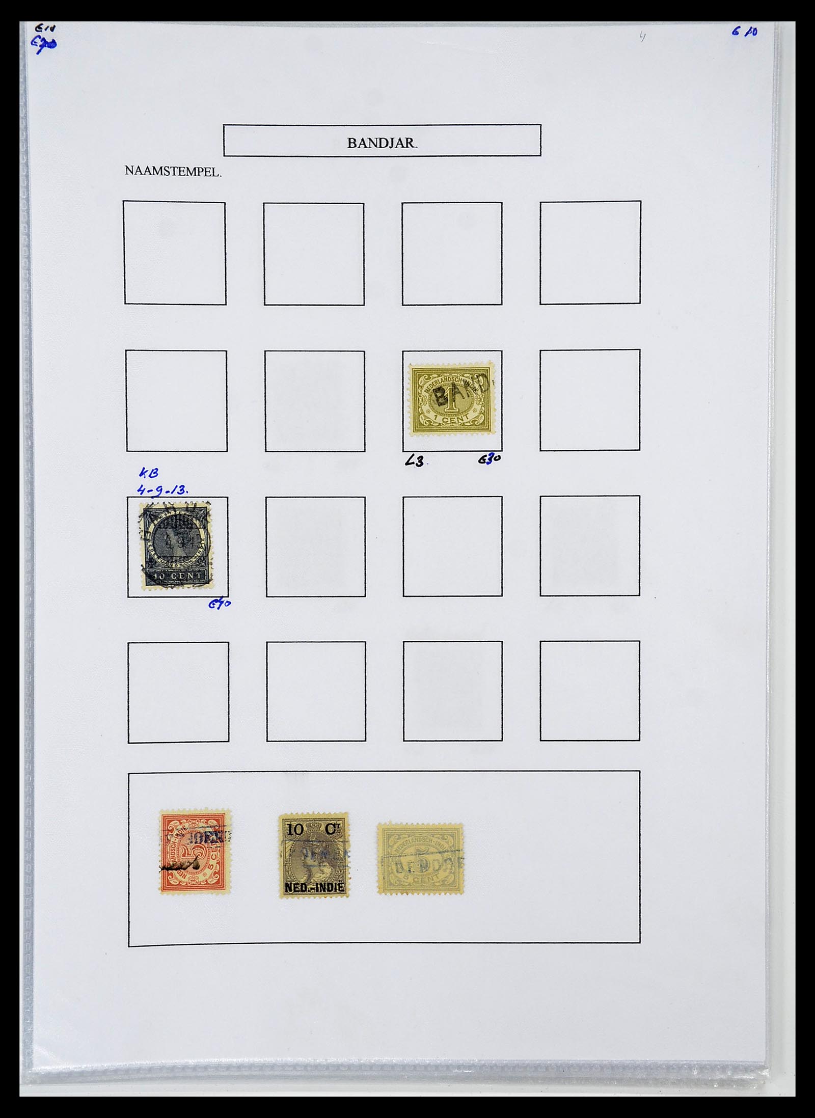 34663 007 - Postzegelverzameling 34663 Nederlands Indië naamstempels.