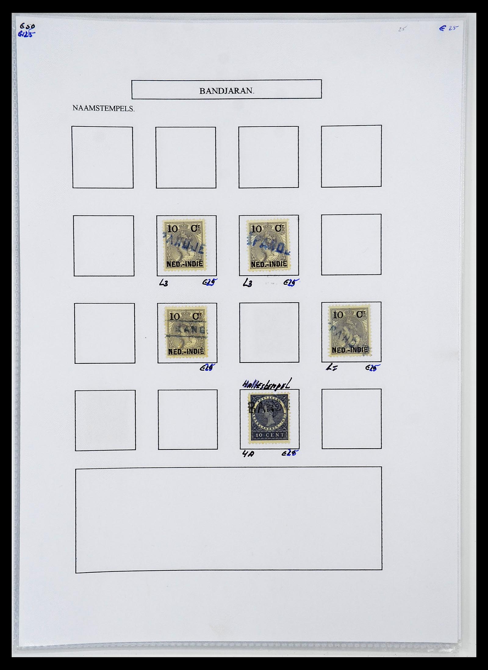 34663 008 - Postzegelverzameling 34663 Nederlands Indië naamstempels.