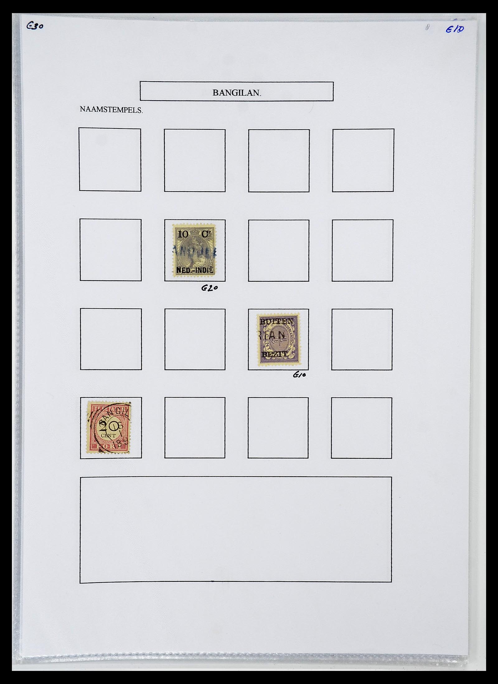 34663 009 - Postzegelverzameling 34663 Nederlands Indië naamstempels.
