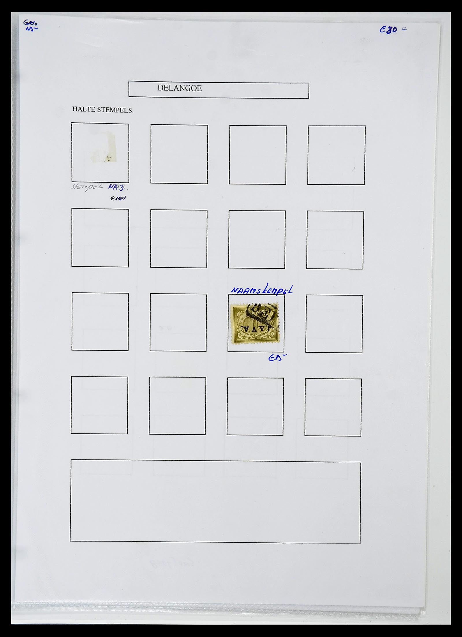 34663 018 - Postzegelverzameling 34663 Nederlands Indië naamstempels.