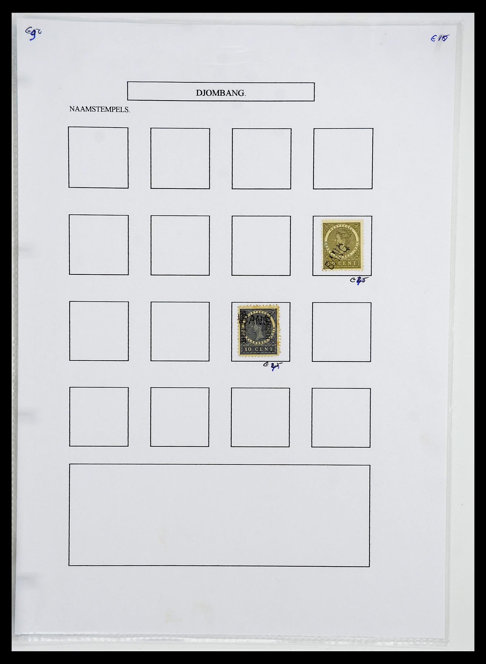 34663 020 - Postzegelverzameling 34663 Nederlands Indië naamstempels.