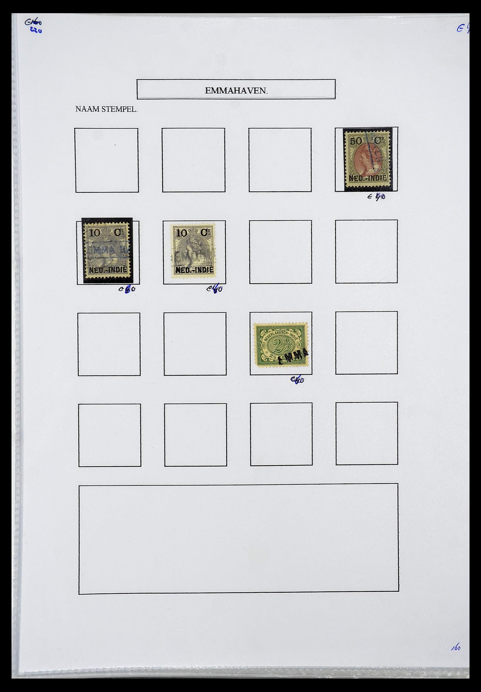 34663 022 - Postzegelverzameling 34663 Nederlands Indië naamstempels.