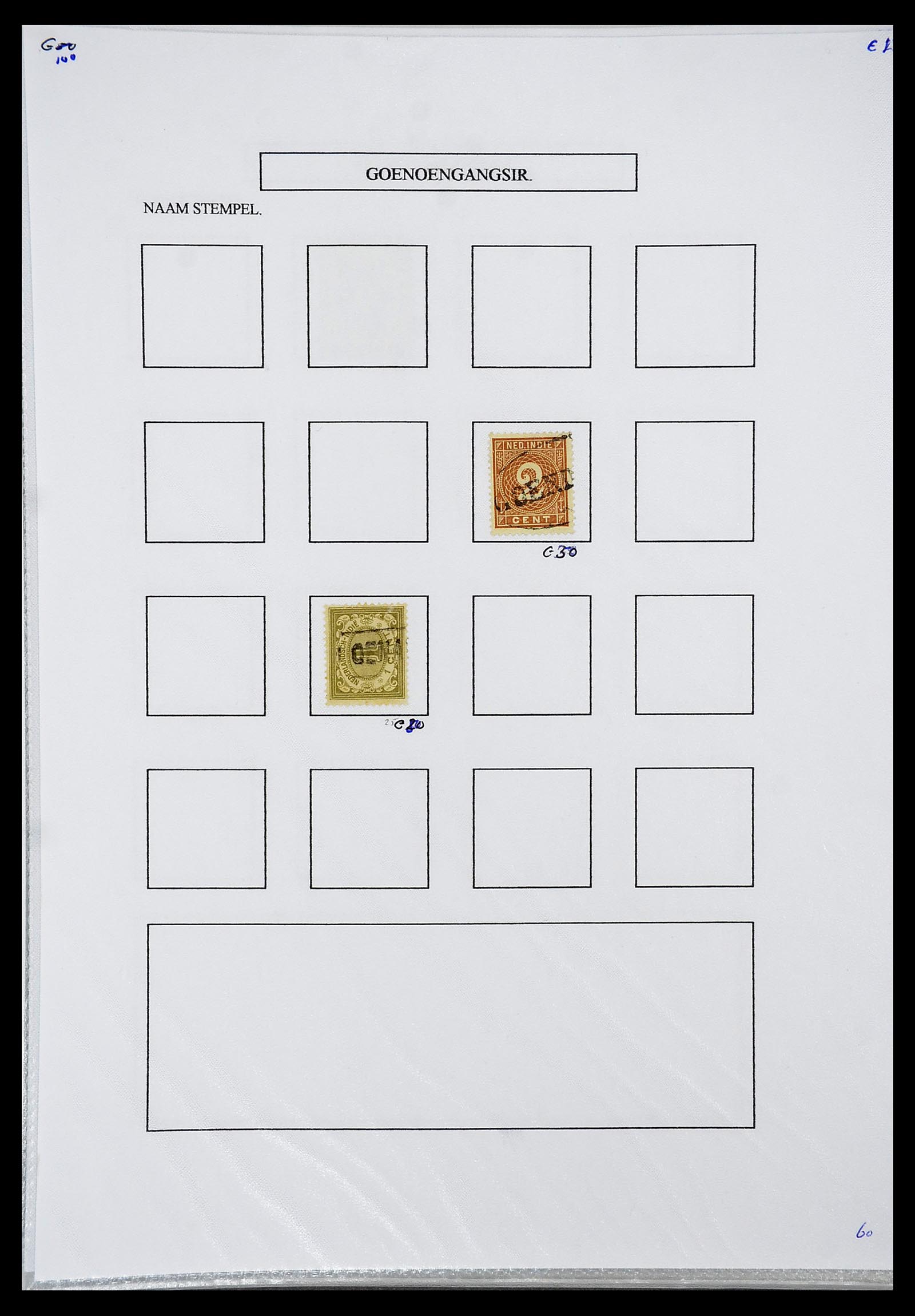 34663 025 - Postzegelverzameling 34663 Nederlands Indië naamstempels.