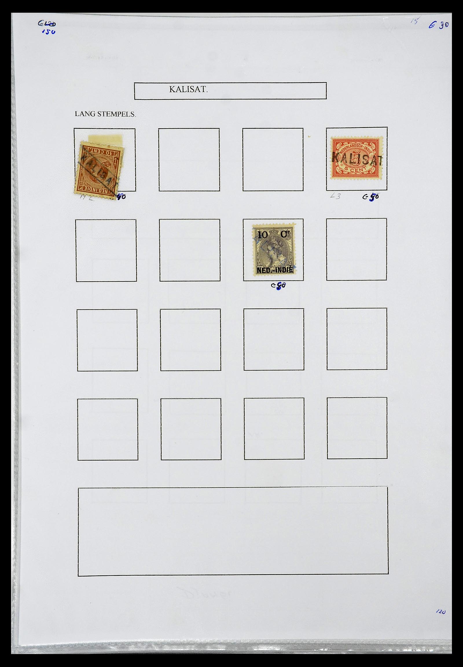 34663 029 - Postzegelverzameling 34663 Nederlands Indië naamstempels.