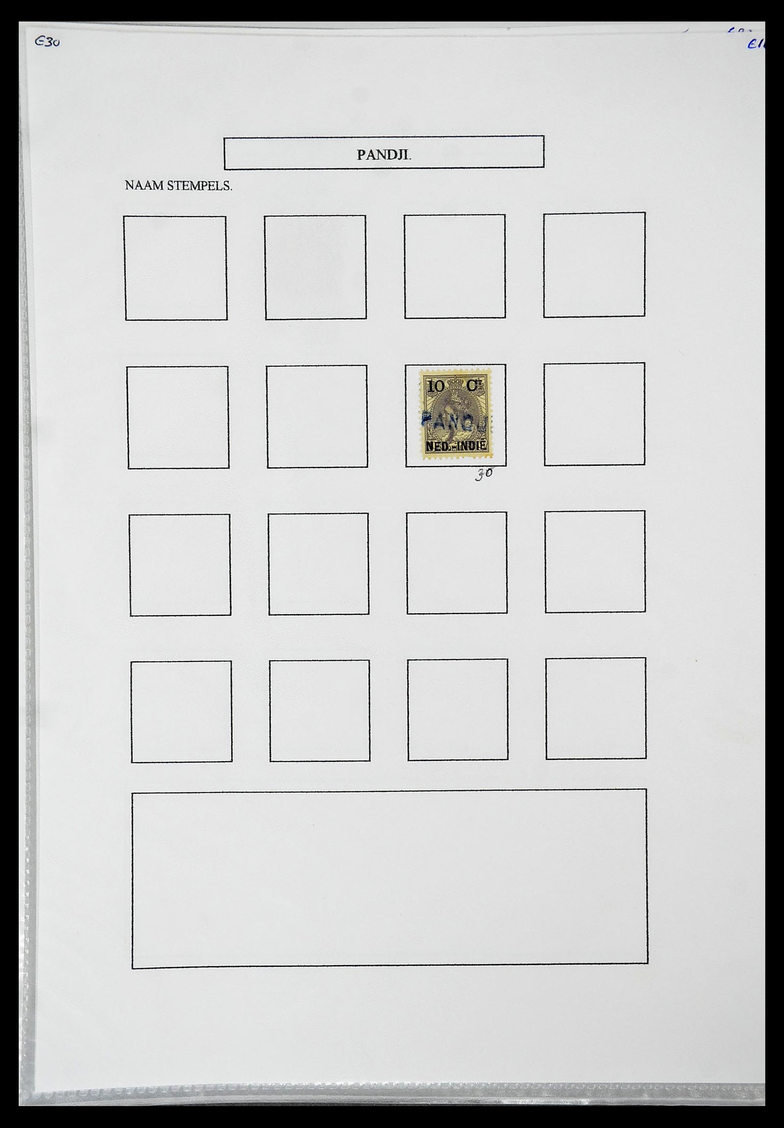 34663 033 - Postzegelverzameling 34663 Nederlands Indië naamstempels.