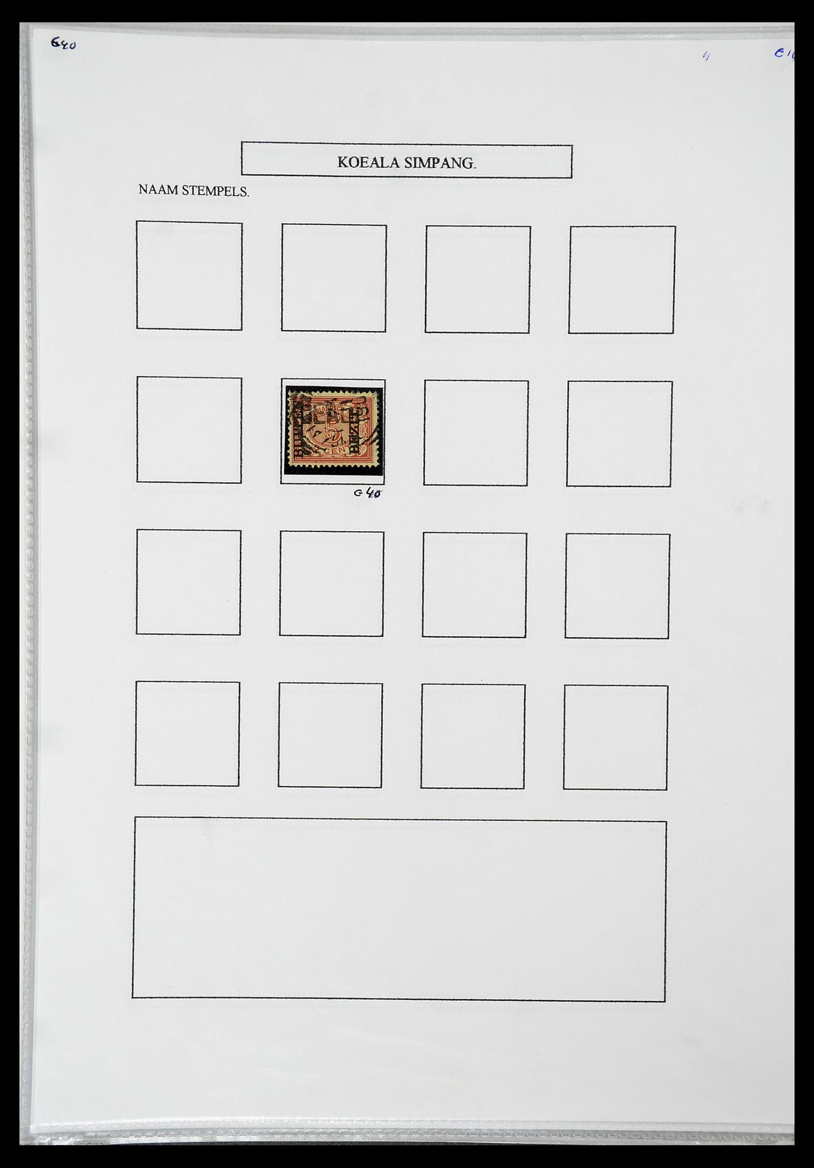 34663 042 - Postzegelverzameling 34663 Nederlands Indië naamstempels.