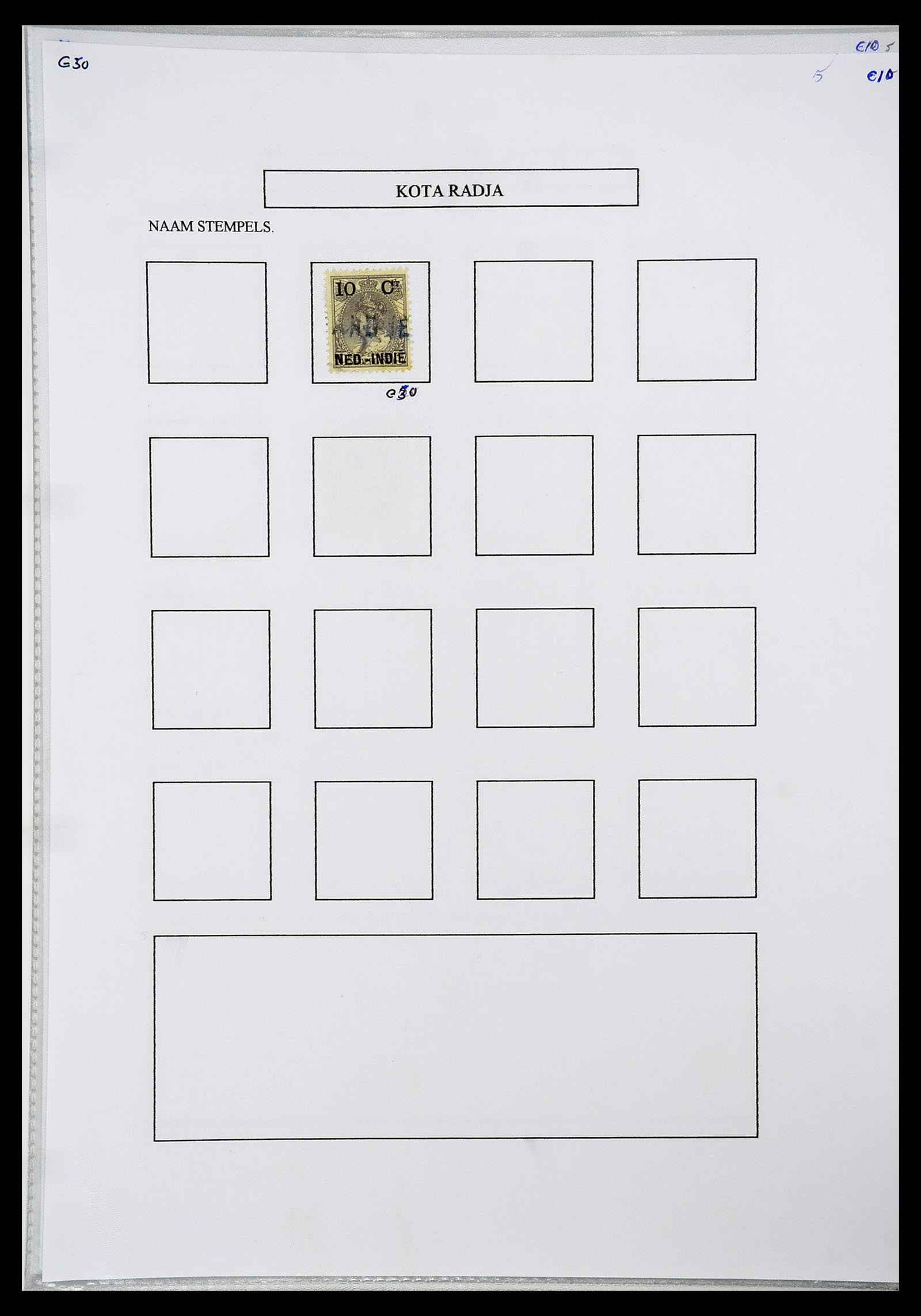 34663 045 - Postzegelverzameling 34663 Nederlands Indië naamstempels.