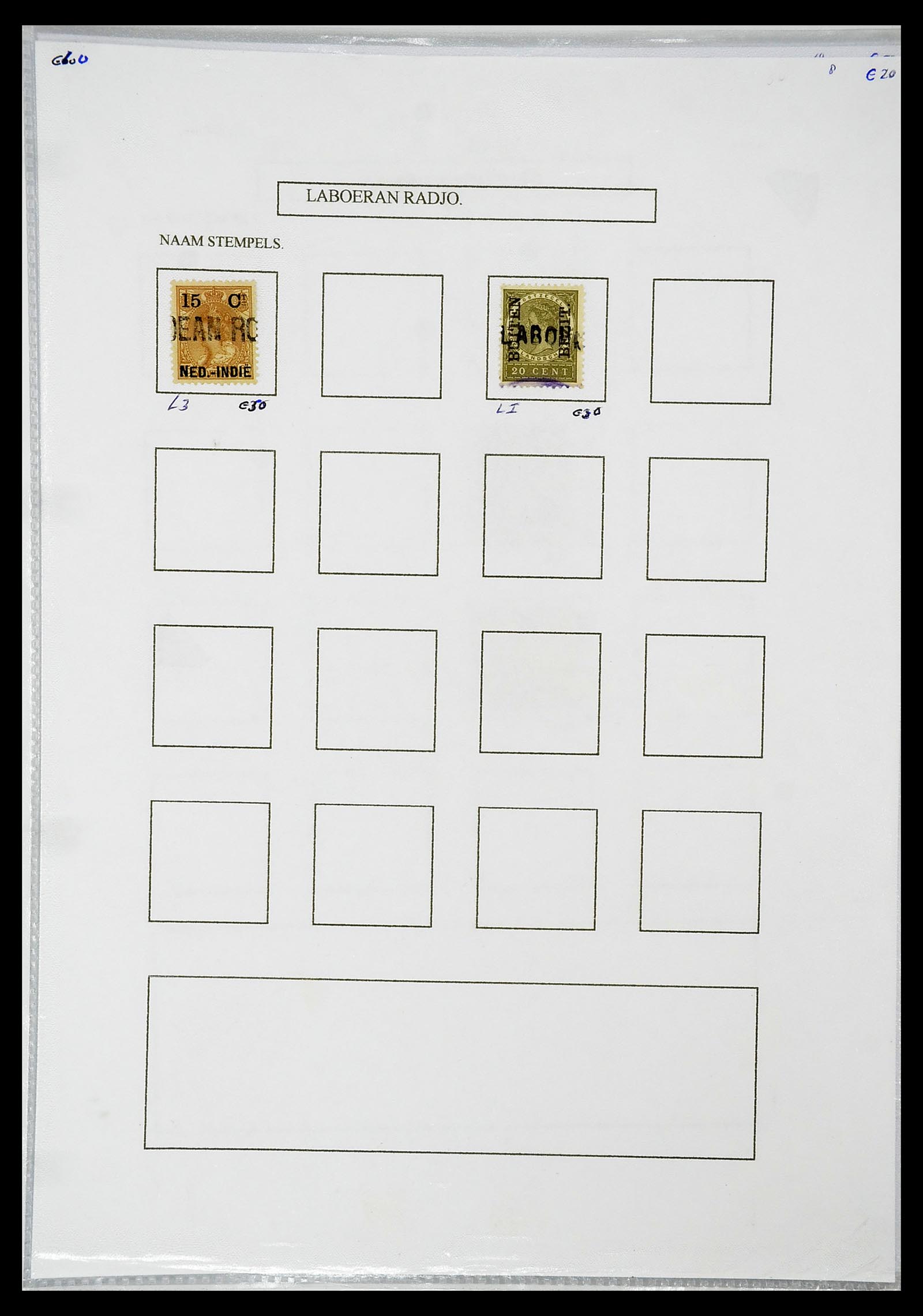 34663 047 - Postzegelverzameling 34663 Nederlands Indië naamstempels.