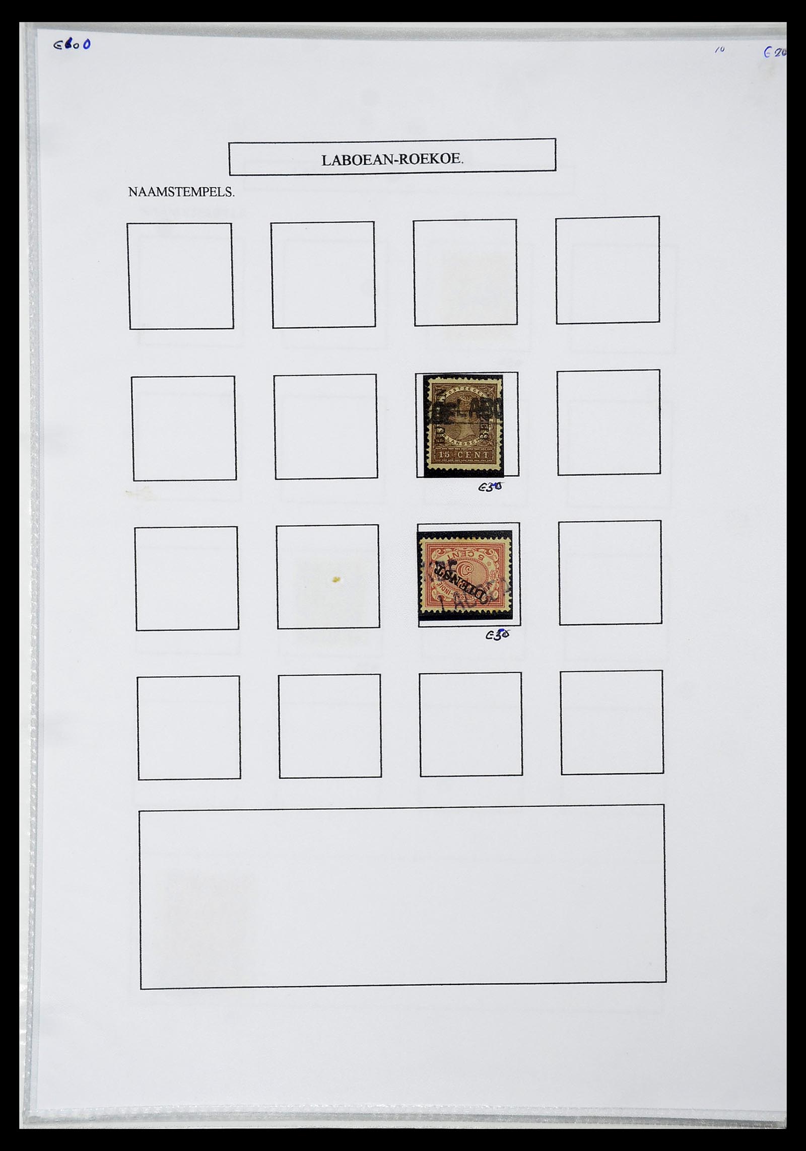 34663 048 - Postzegelverzameling 34663 Nederlands Indië naamstempels.