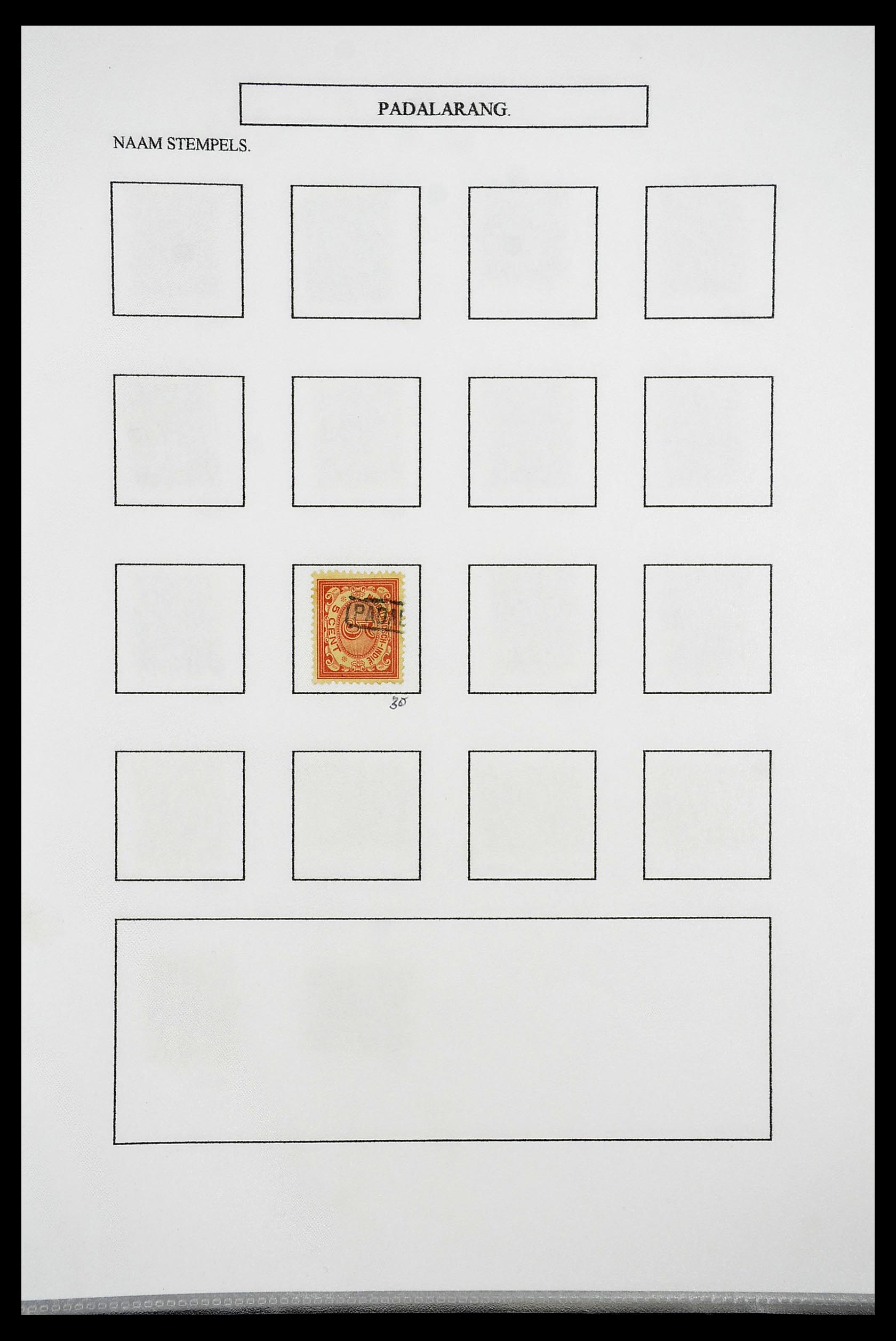 34663 072 - Postzegelverzameling 34663 Nederlands Indië naamstempels.