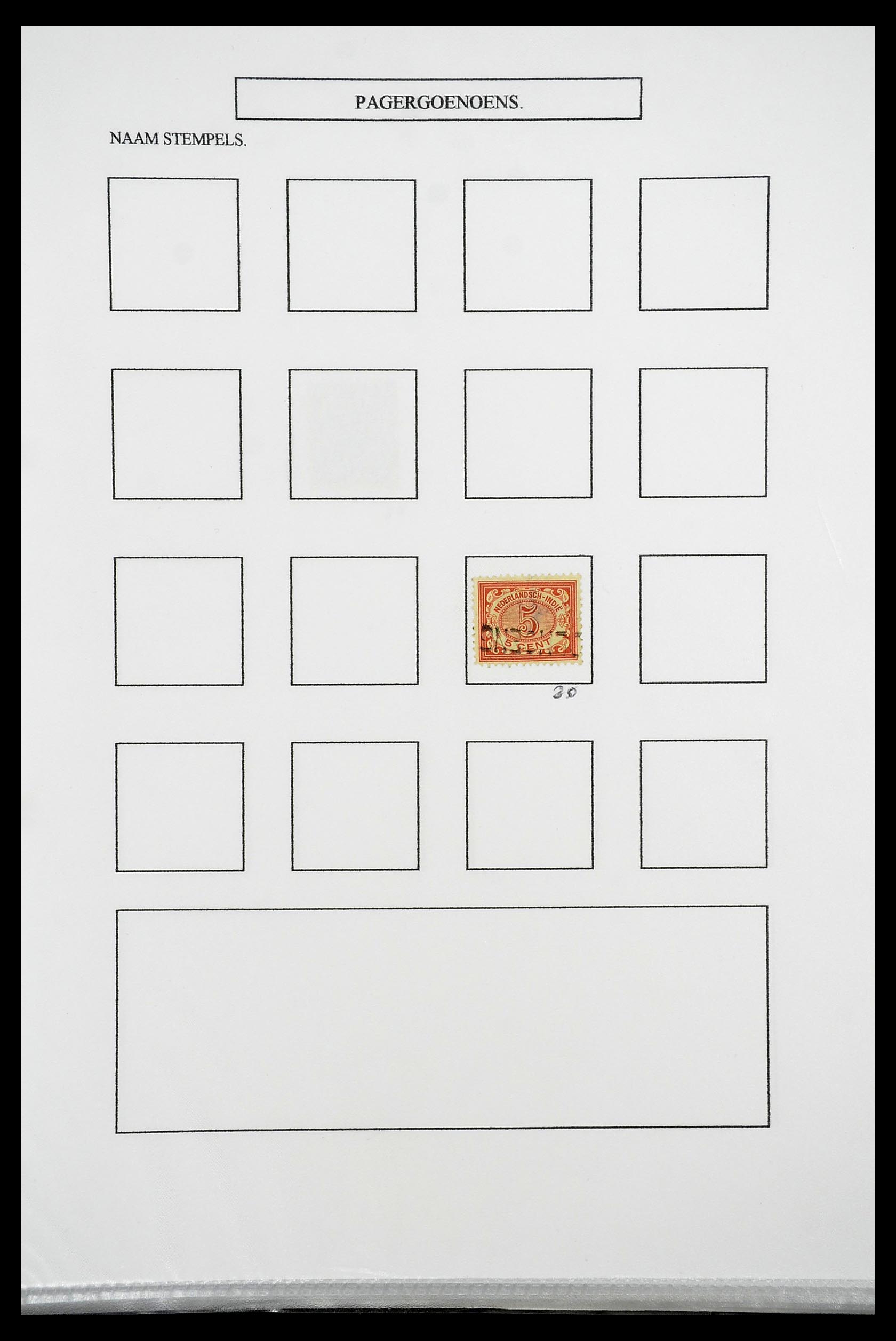 34663 081 - Postzegelverzameling 34663 Nederlands Indië naamstempels.