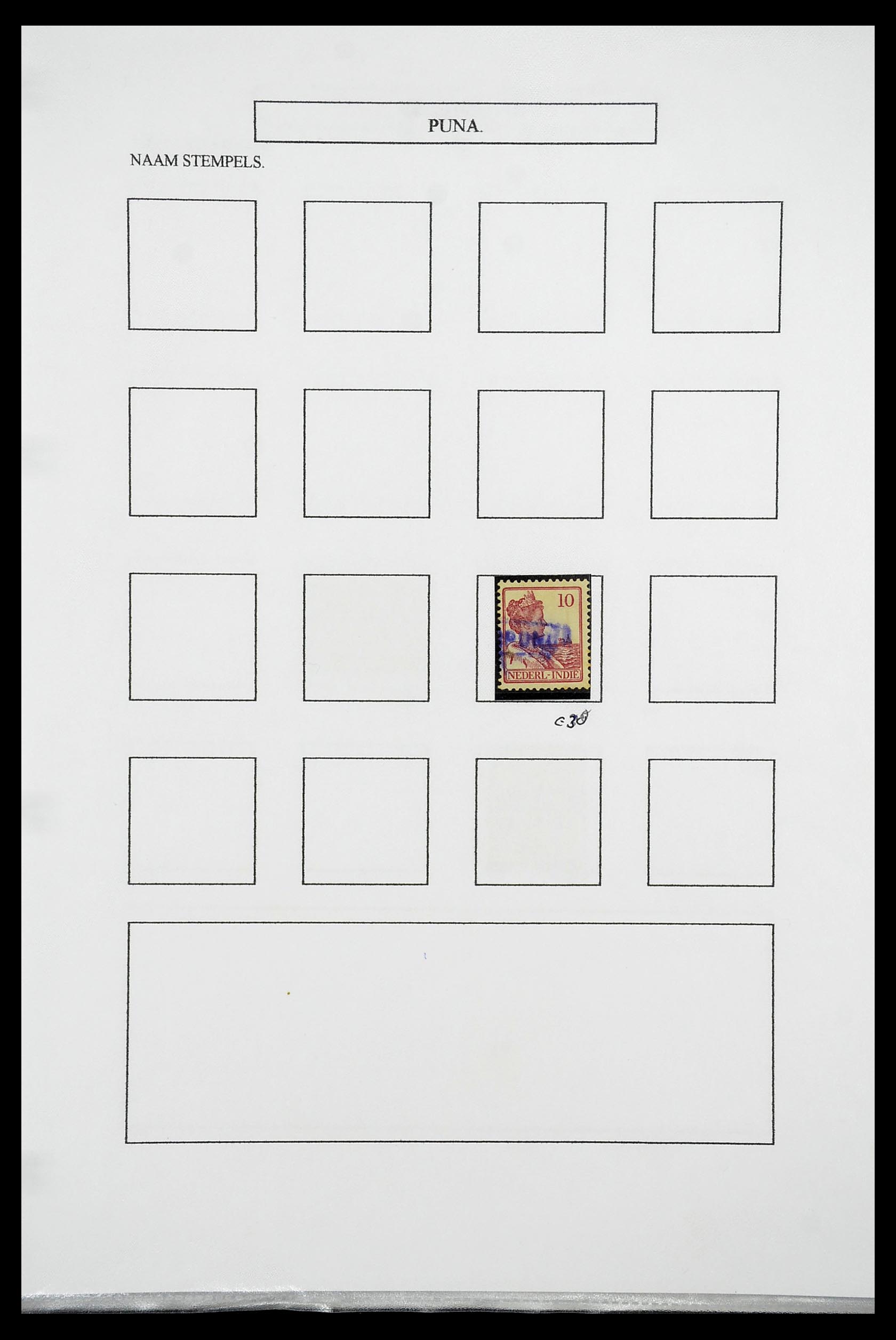 34663 093 - Postzegelverzameling 34663 Nederlands Indië naamstempels.
