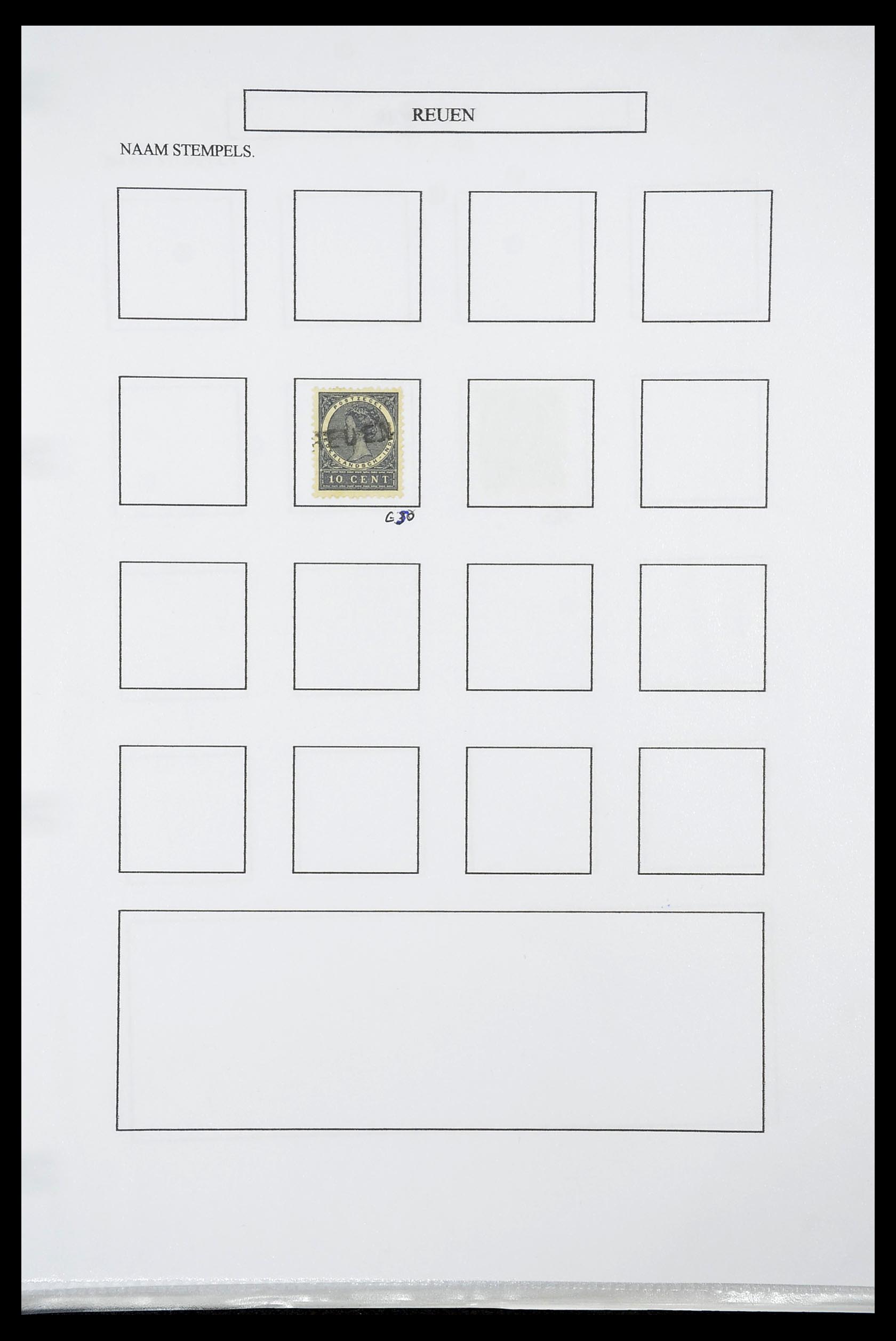 34663 096 - Postzegelverzameling 34663 Nederlands Indië naamstempels.