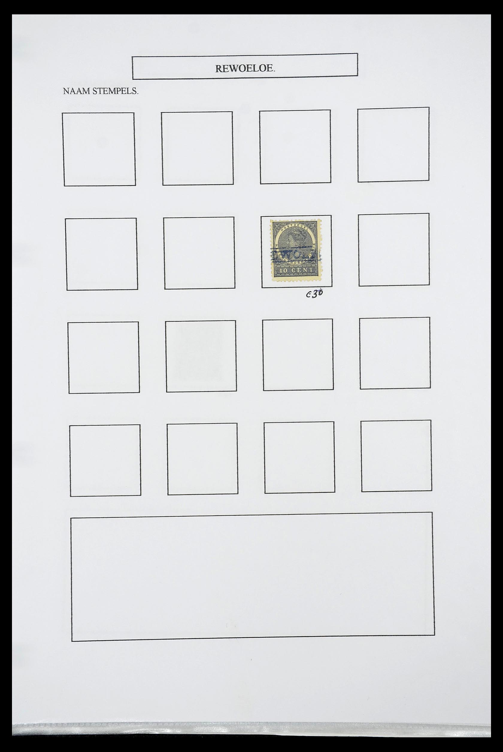 34663 097 - Postzegelverzameling 34663 Nederlands Indië naamstempels.