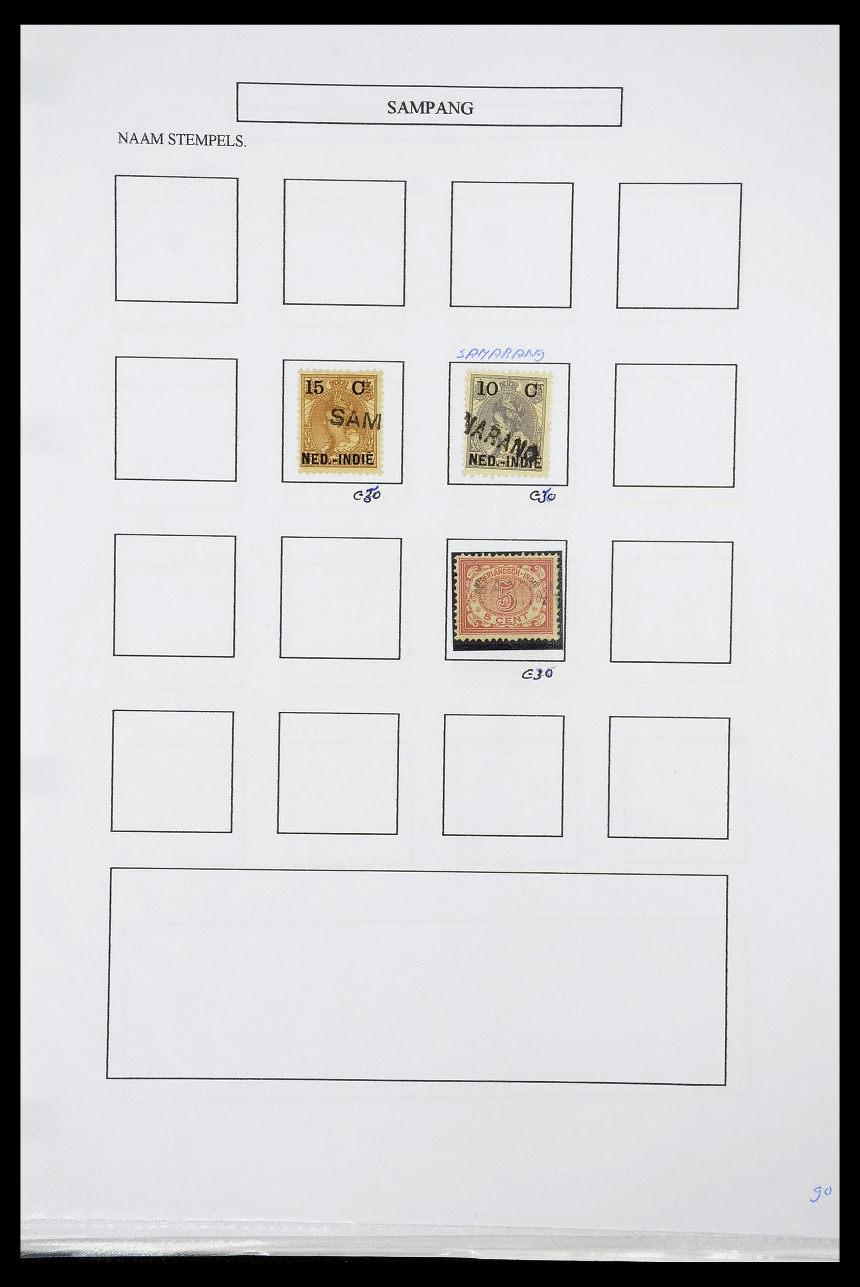 34663 100 - Postzegelverzameling 34663 Nederlands Indië naamstempels.