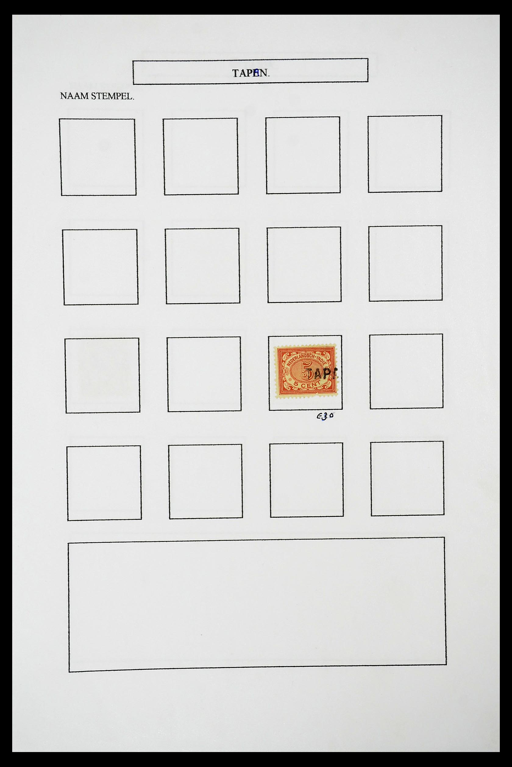34663 127 - Postzegelverzameling 34663 Nederlands Indië naamstempels.