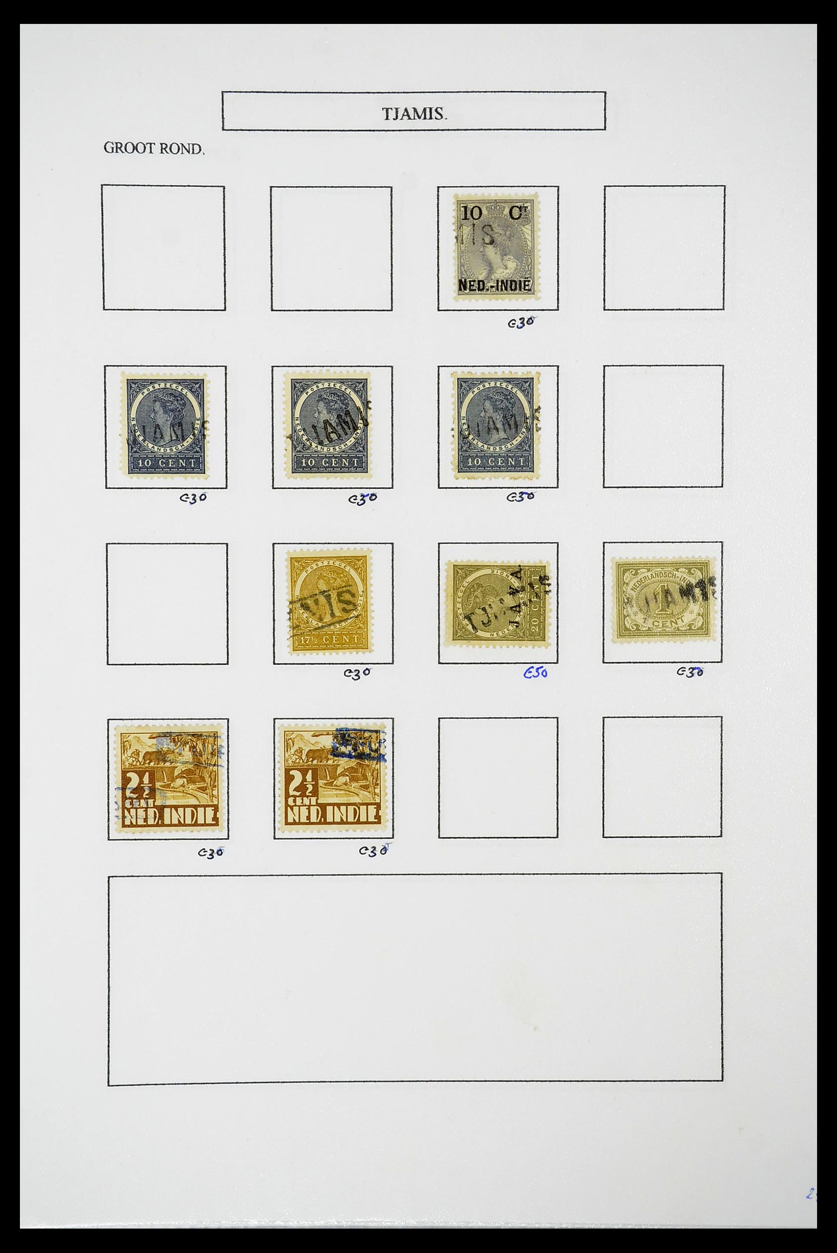 34663 134 - Postzegelverzameling 34663 Nederlands Indië naamstempels.