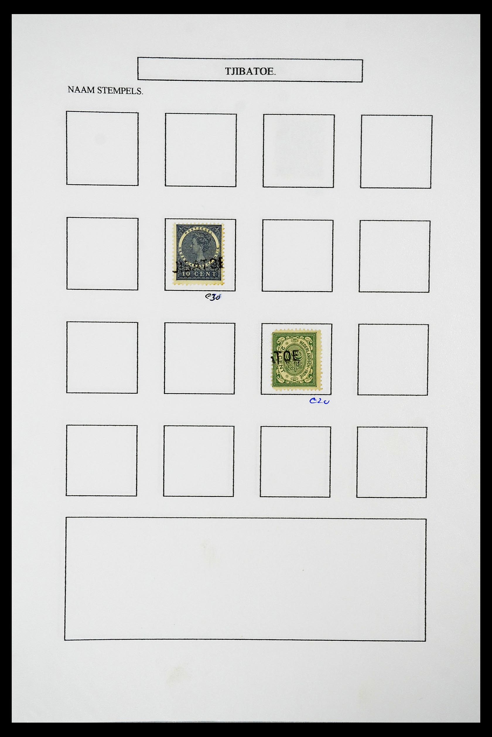 34663 135 - Postzegelverzameling 34663 Nederlands Indië naamstempels.