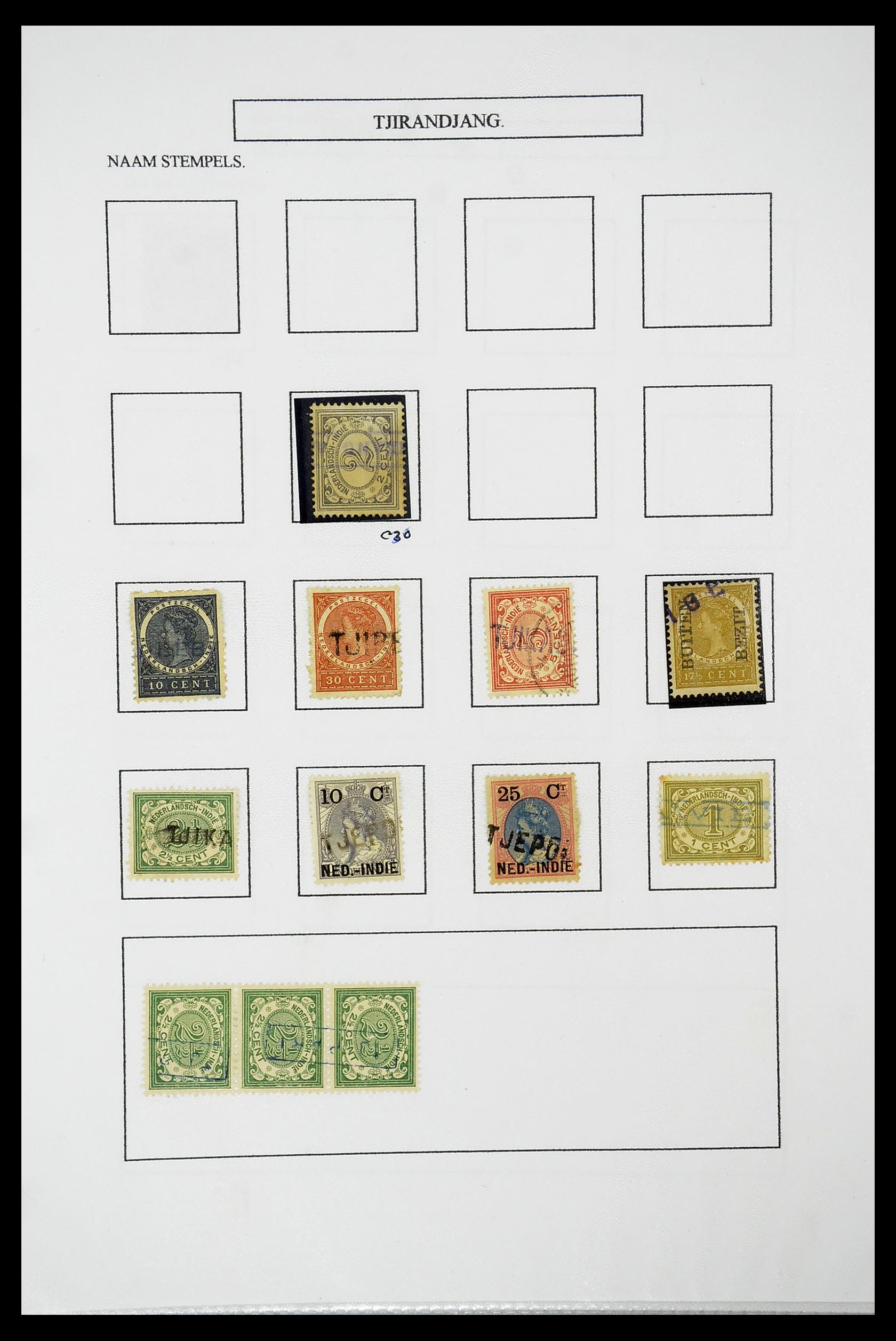 34663 142 - Postzegelverzameling 34663 Nederlands Indië naamstempels.