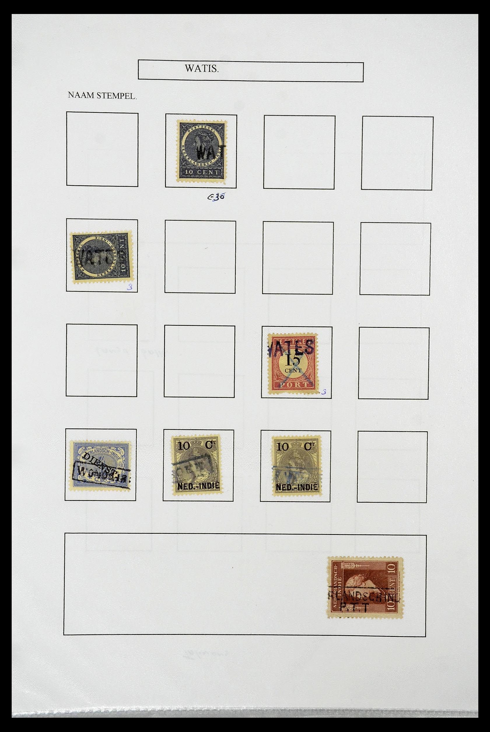 34663 148 - Postzegelverzameling 34663 Nederlands Indië naamstempels.
