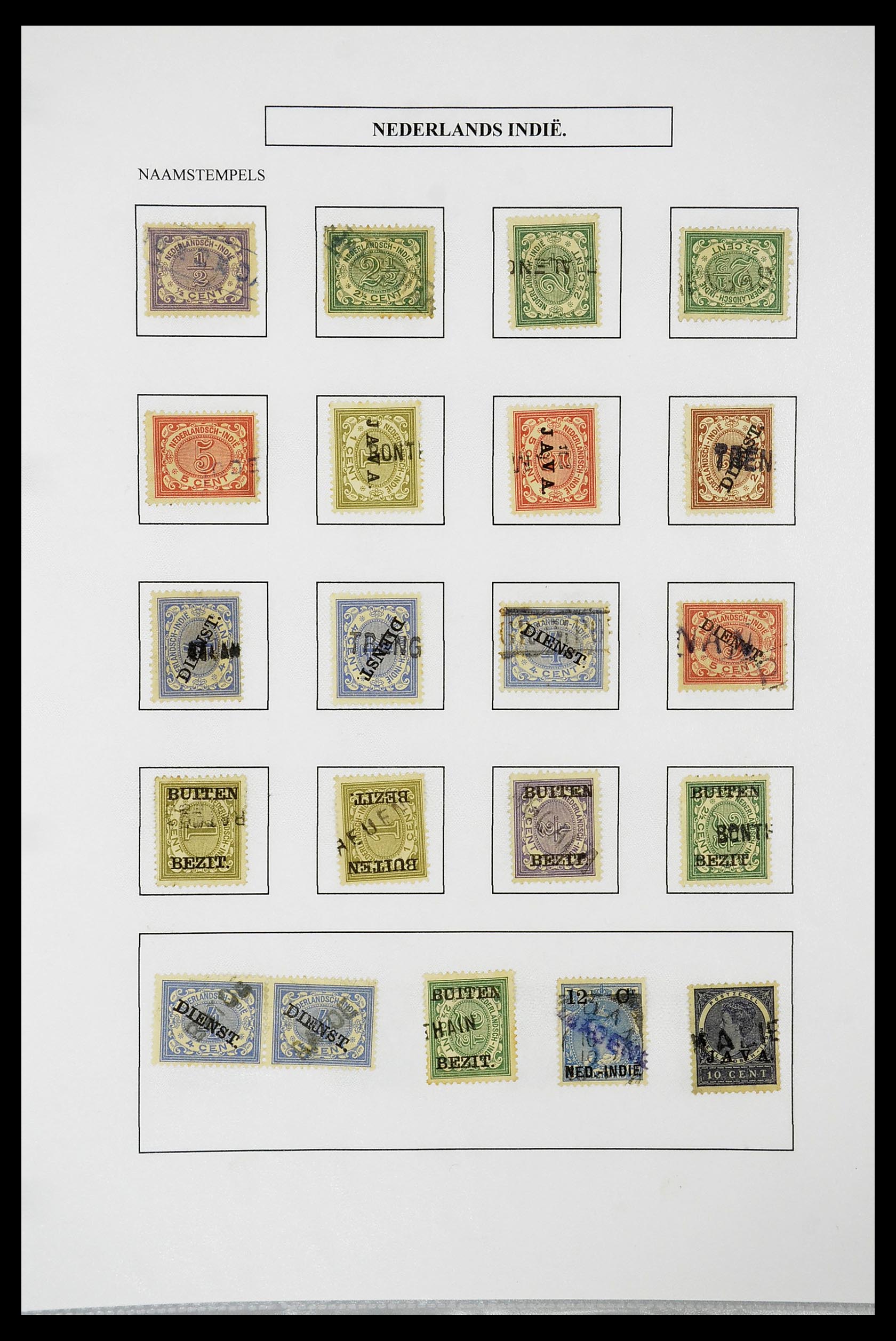 34663 149 - Postzegelverzameling 34663 Nederlands Indië naamstempels.