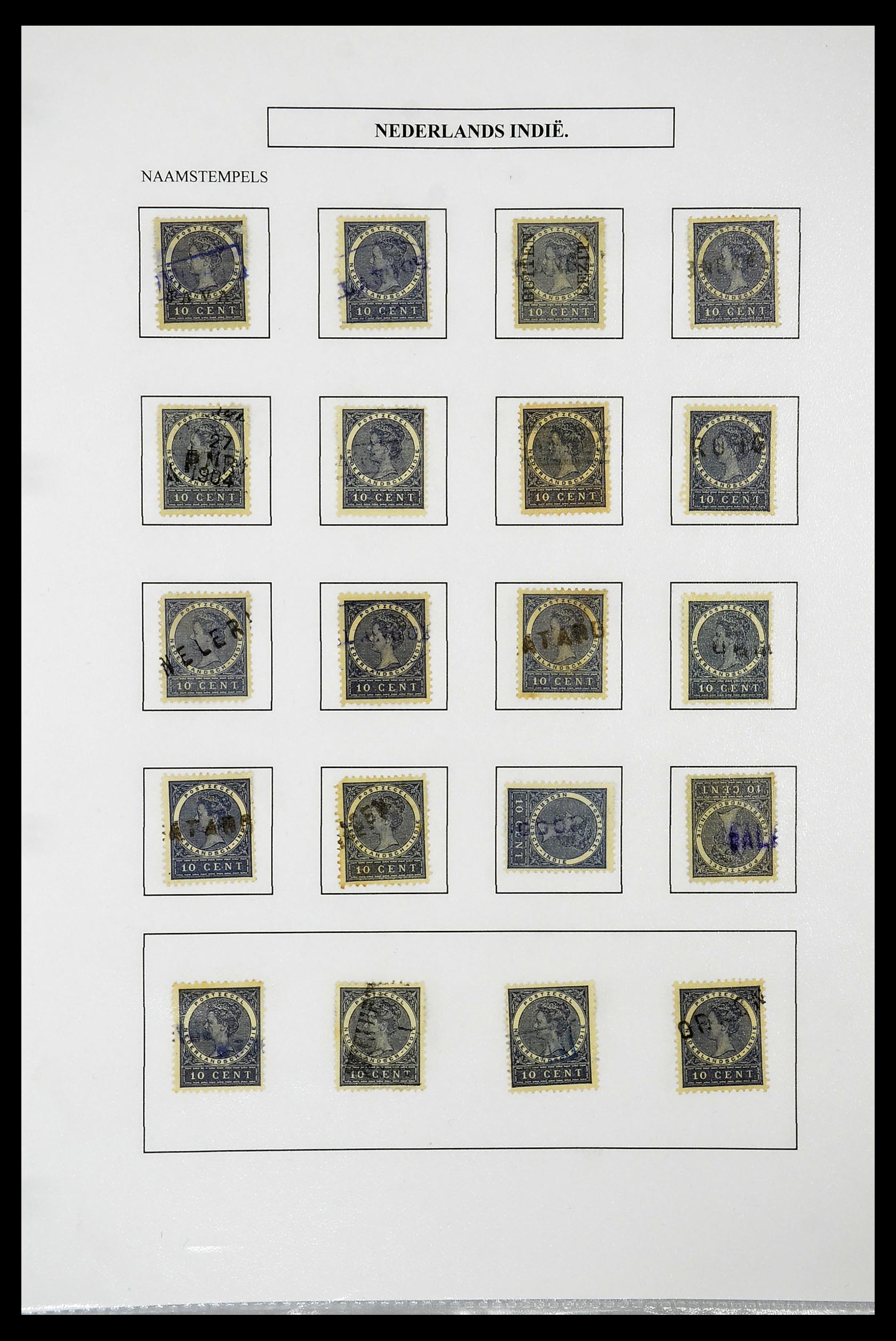 34663 150 - Postzegelverzameling 34663 Nederlands Indië naamstempels.
