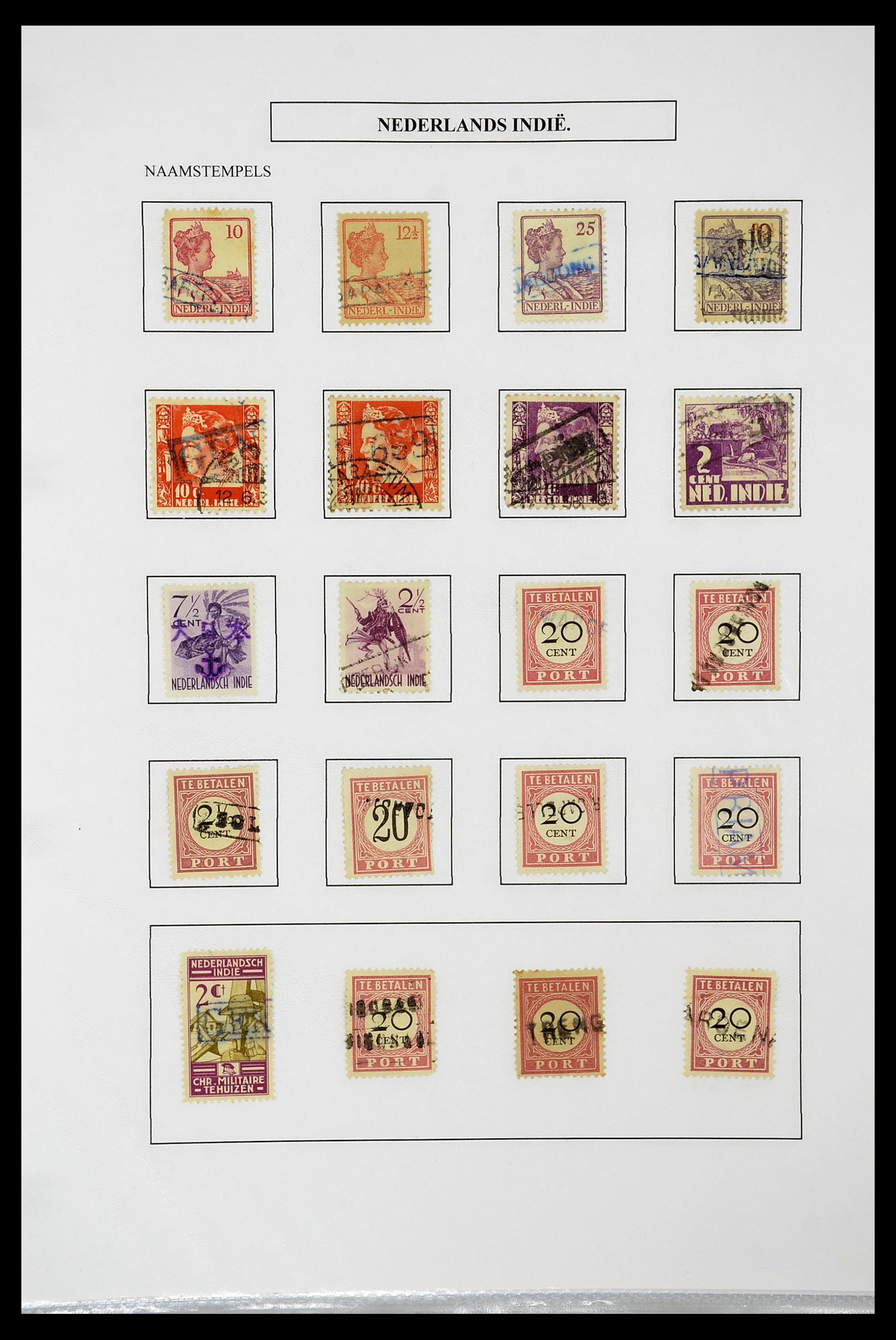 34663 152 - Postzegelverzameling 34663 Nederlands Indië naamstempels.