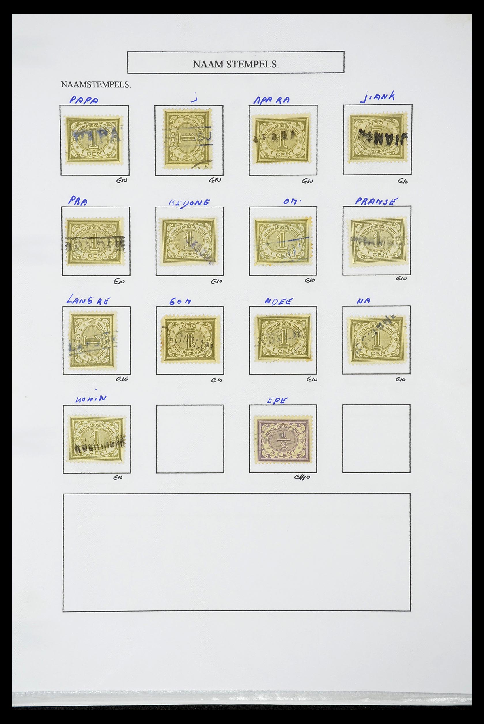 34663 167 - Stamp Collection 34663 Dutch east Indies namecancels.