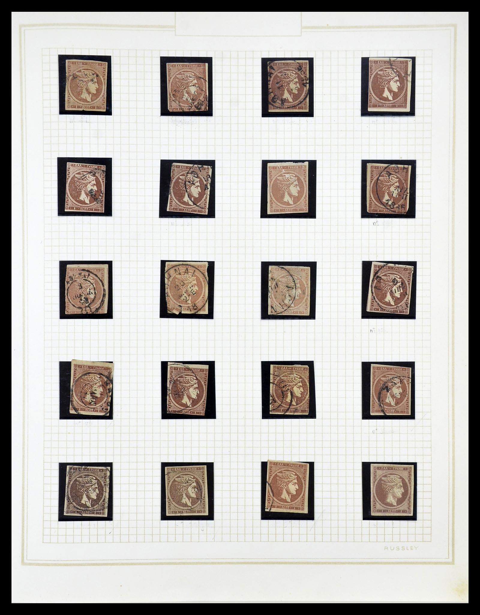 34665 002 - Postzegelverzameling 34665 Griekenland Hermeskoppen 1861-1899.