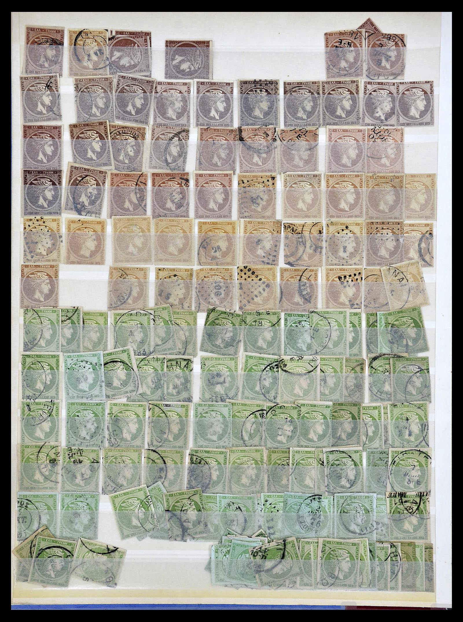 34665 054 - Postzegelverzameling 34665 Griekenland Hermeskoppen 1861-1899.