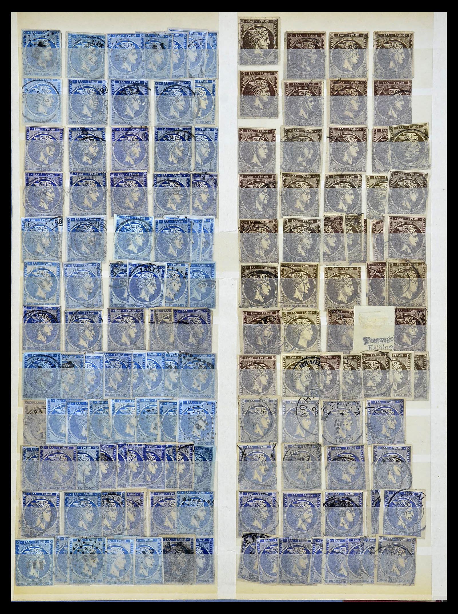 34665 058 - Postzegelverzameling 34665 Griekenland Hermeskoppen 1861-1899.